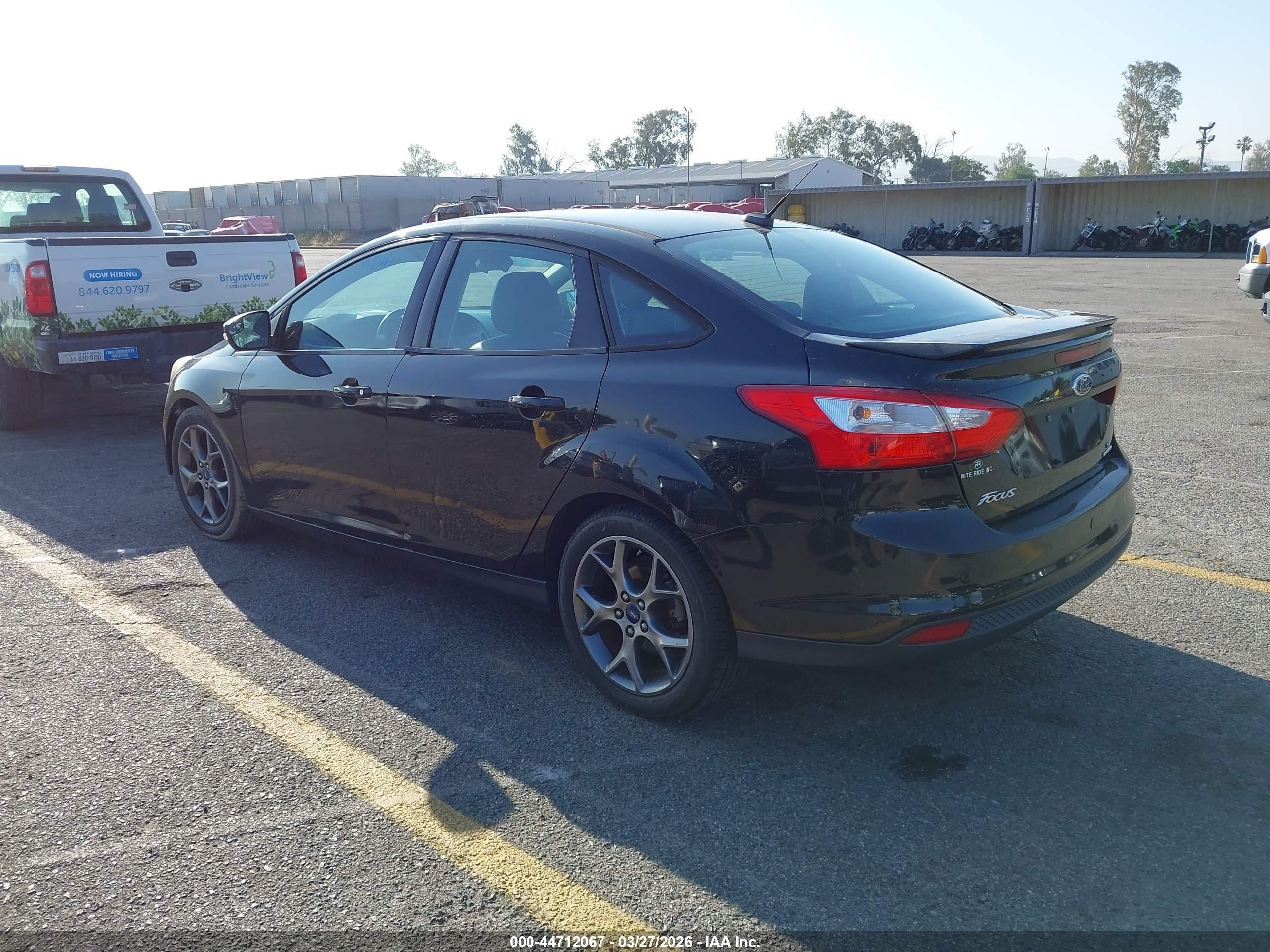 2014 Ford Focus Se Black vin: 1FADP3F2XEL439628