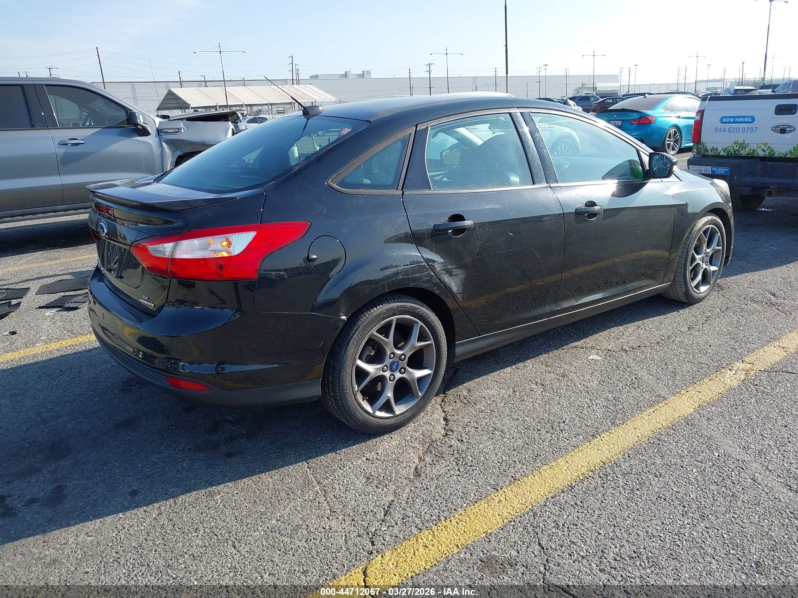 2014 Ford Focus Se Black vin: 1FADP3F2XEL439628