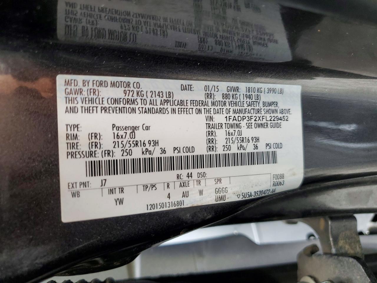 2015 Ford Focus Se Gray vin: 1FADP3F2XFL229452