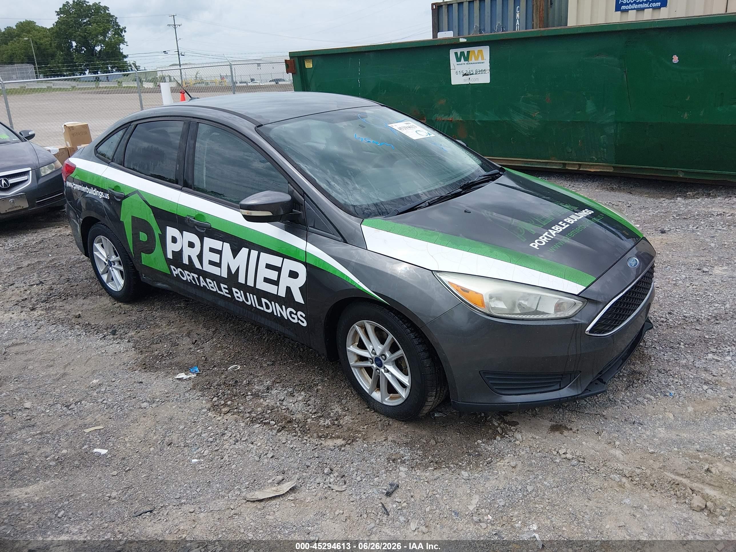 2015 Ford Focus Se Gray vin: 1FADP3F2XFL304439