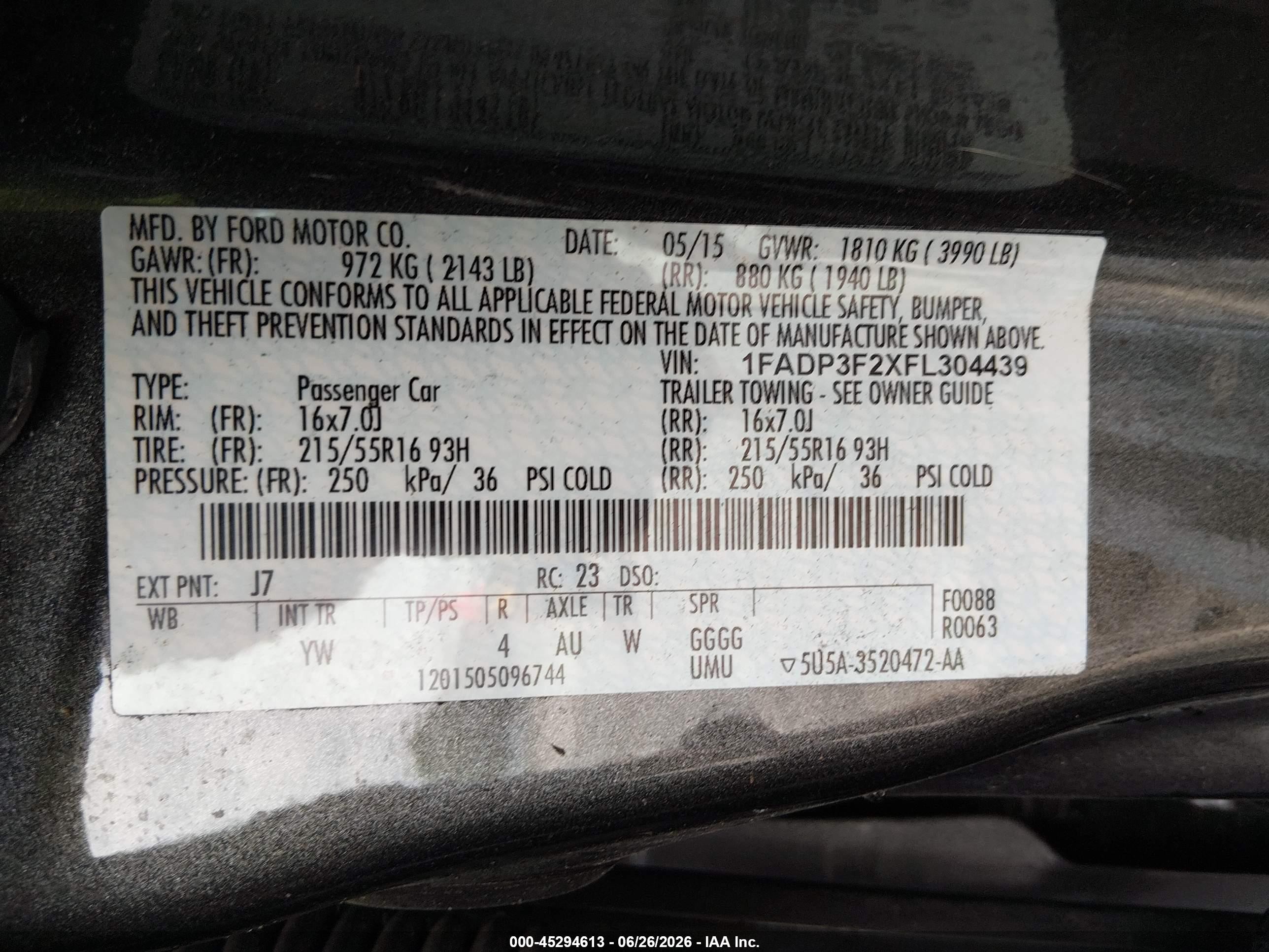 2015 Ford Focus Se Gray vin: 1FADP3F2XFL304439