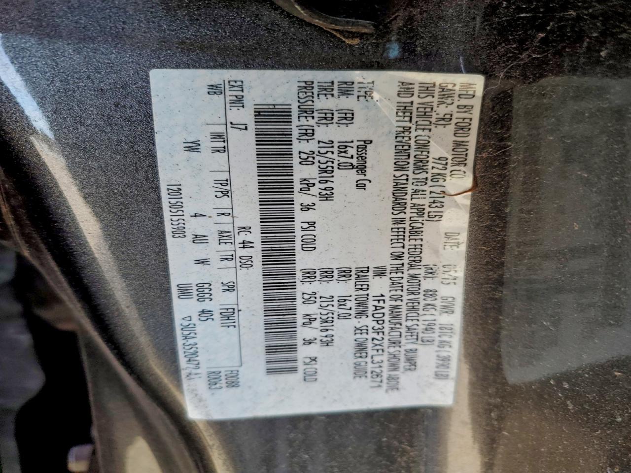 2015 Ford Focus Se Gray vin: 1FADP3F2XFL312671