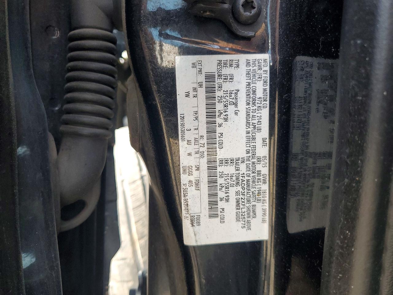 2015 Ford Focus Se Black vin: 1FADP3F2XFL325775