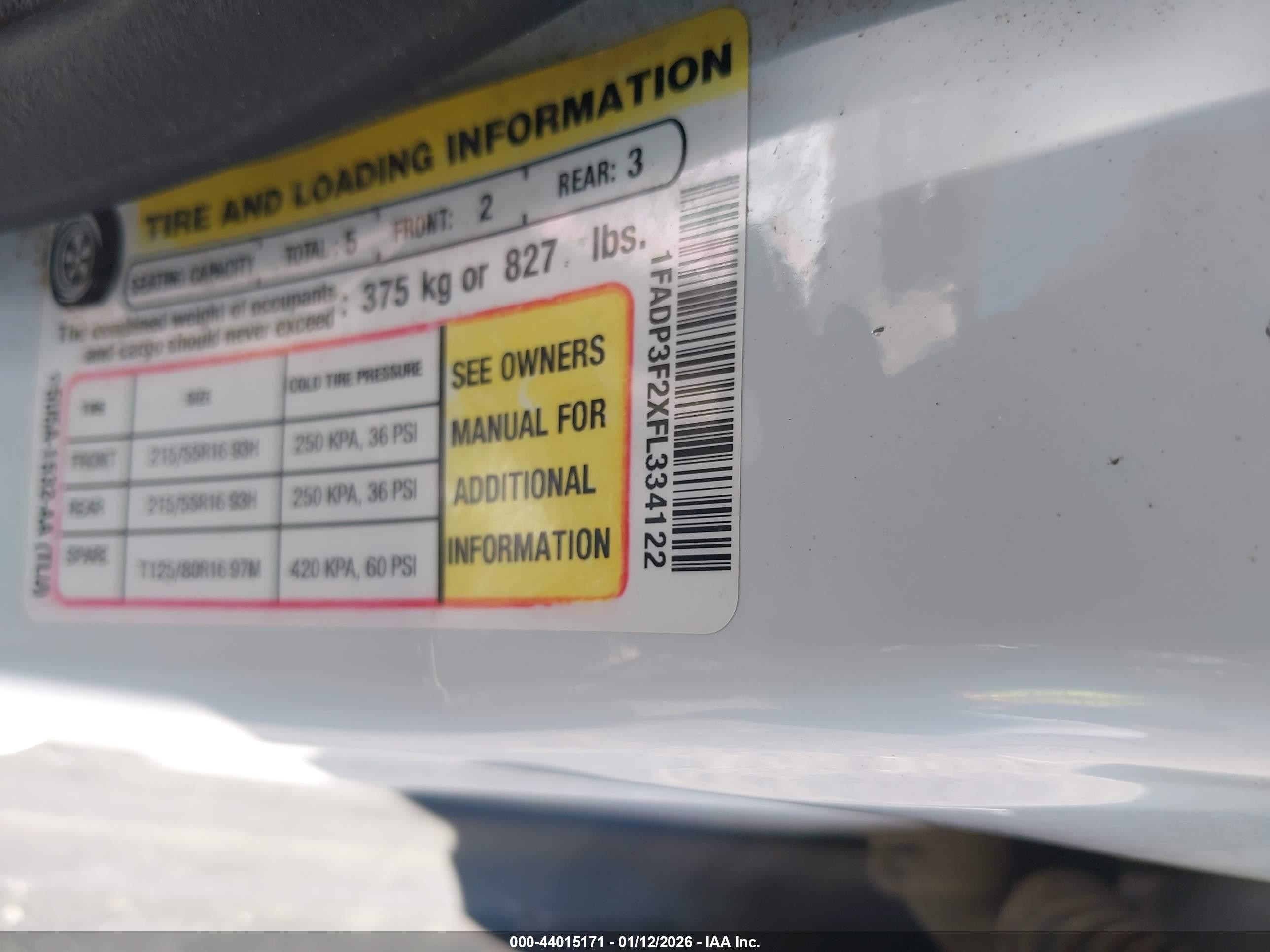 2015 Ford Focus Se White vin: 1FADP3F2XFL334122
