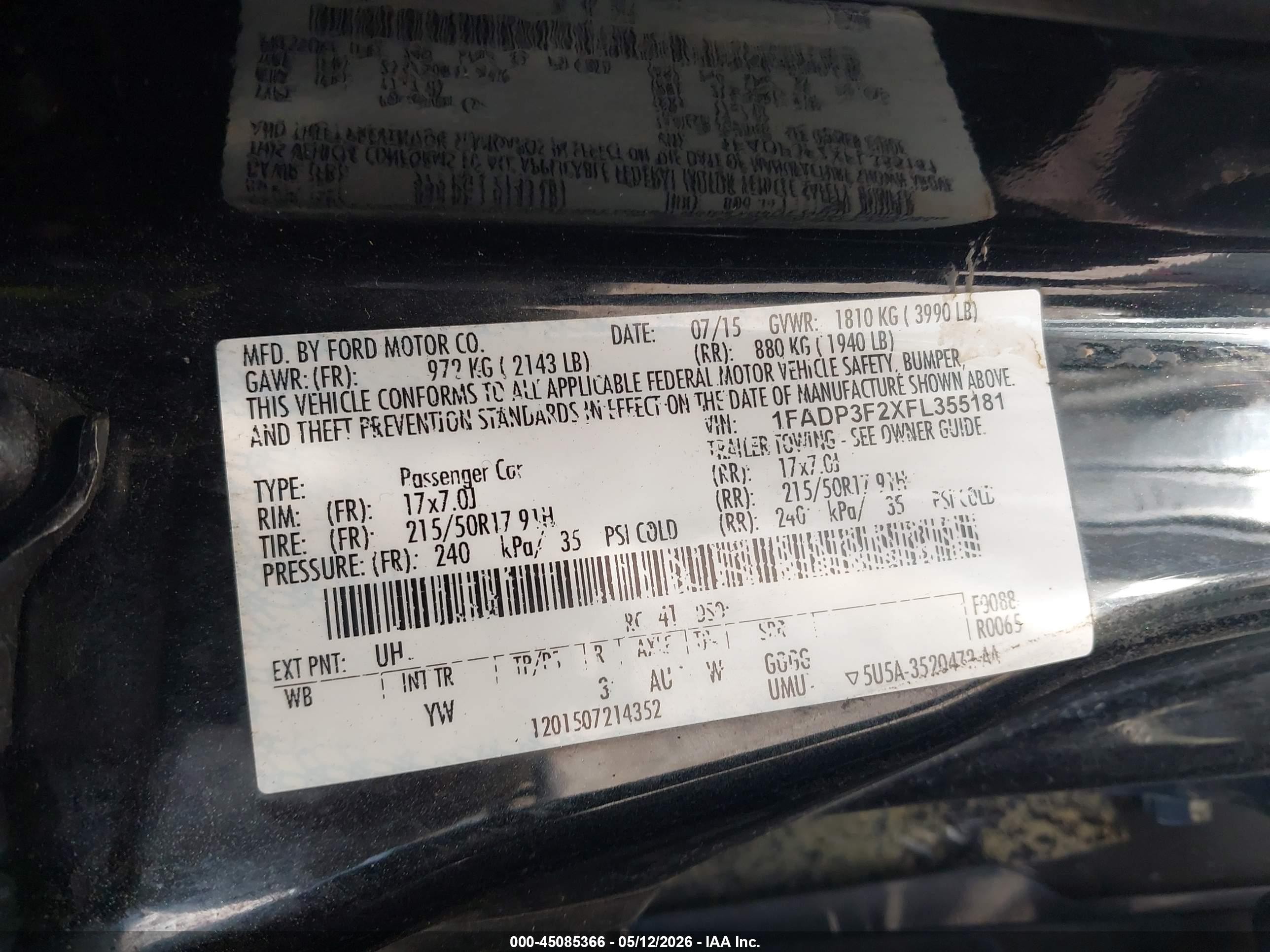 2015 Ford Focus Se Blue vin: 1FADP3F2XFL355181