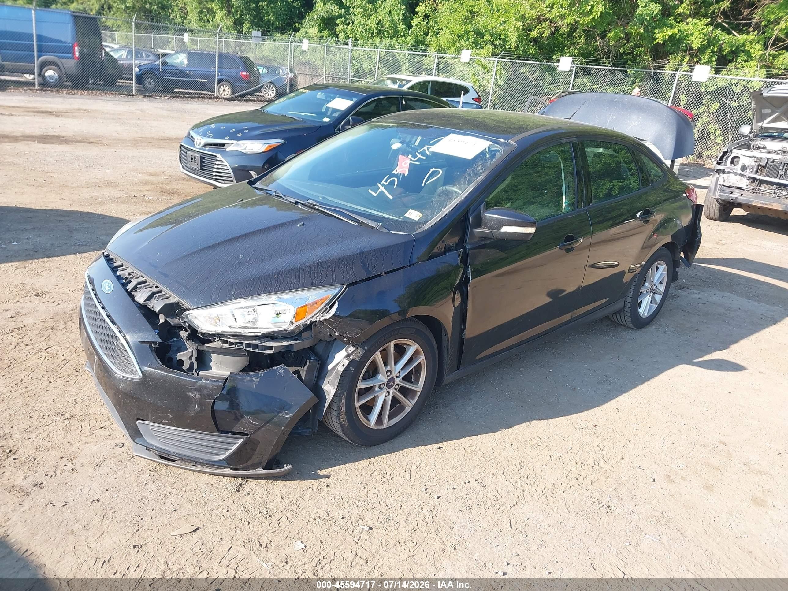 2015 Ford Focus Se Black vin: 1FADP3F2XFL365094