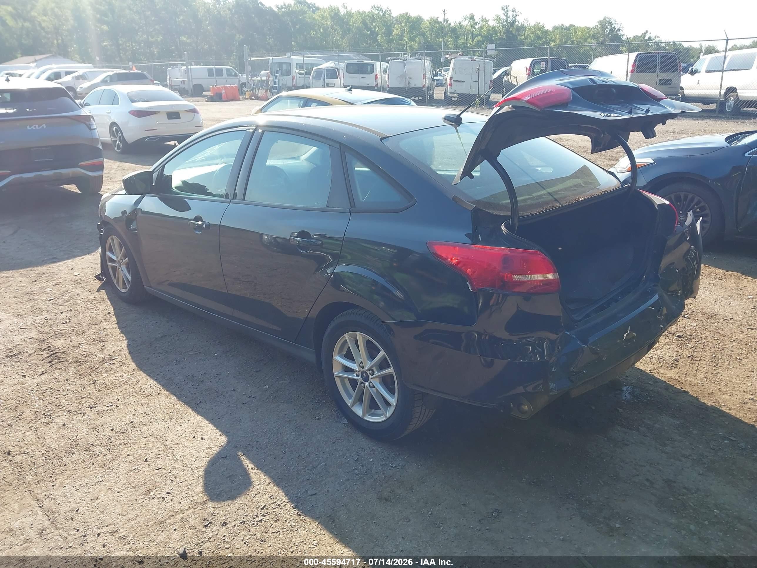 2015 Ford Focus Se Black vin: 1FADP3F2XFL365094