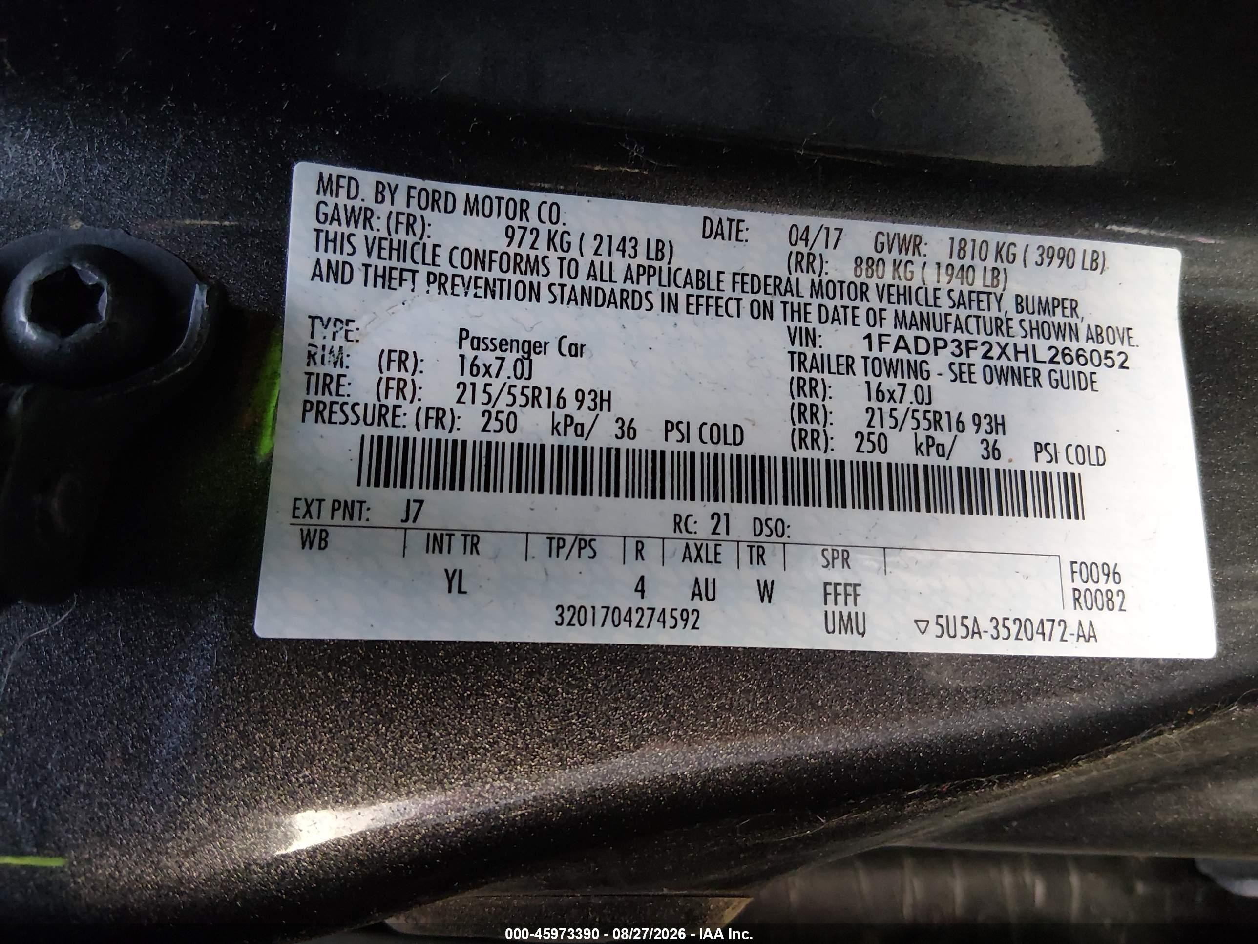 2017 Ford Focus Se Gray vin: 1FADP3F2XHL266052