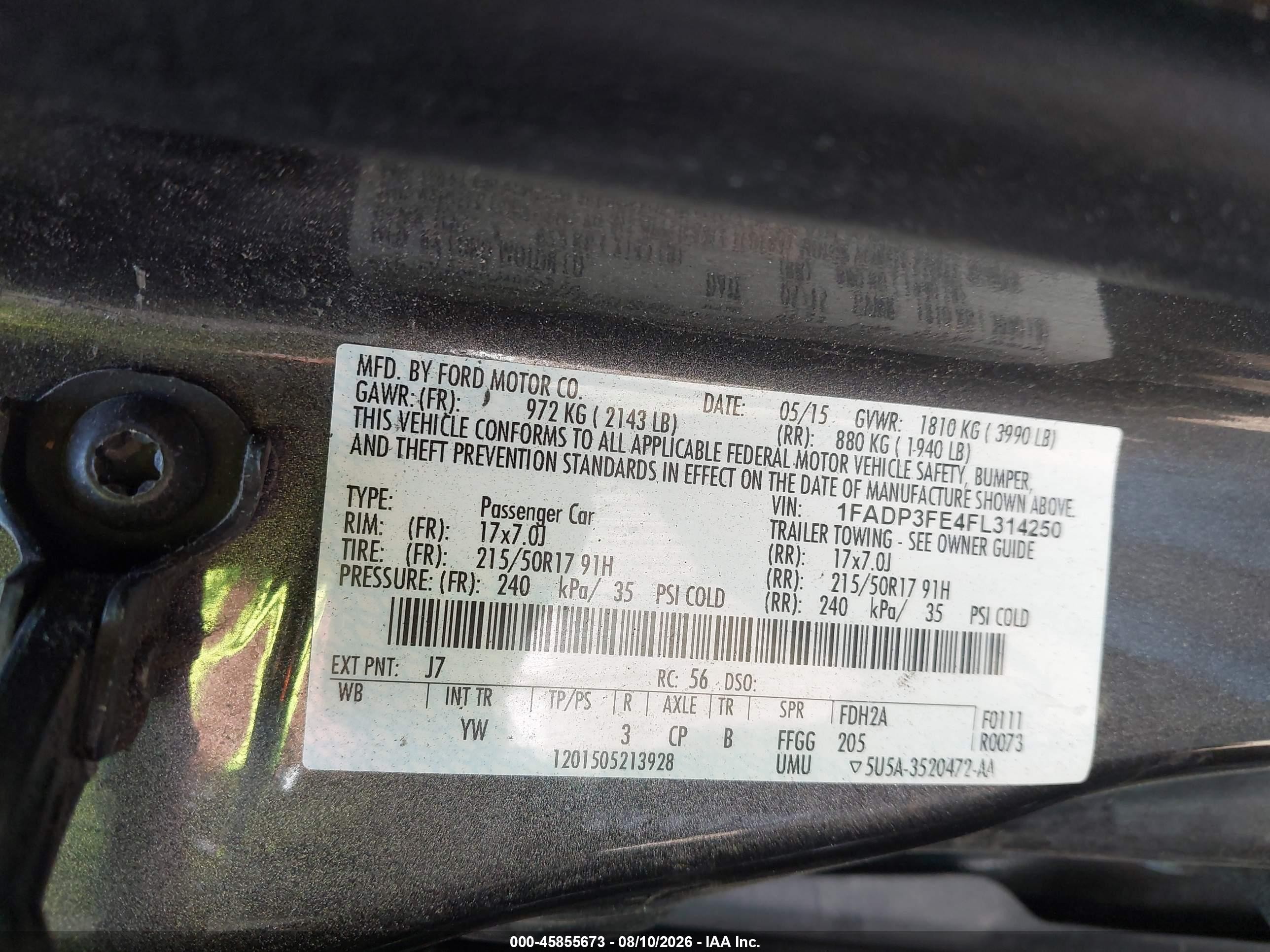 2015 Ford Focus Se Gray vin: 1FADP3FE4FL314250