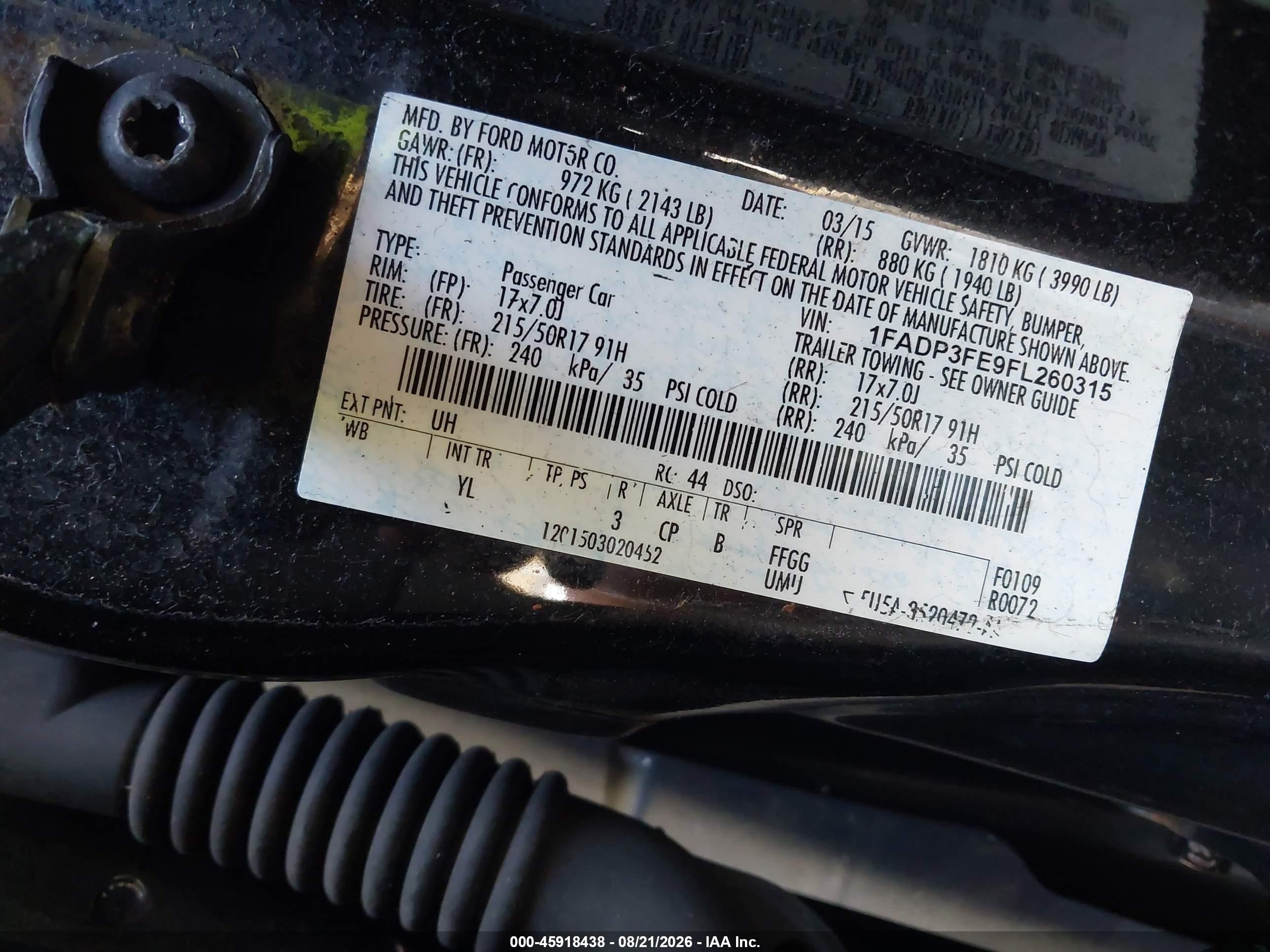 2015 Ford Focus Se Черный vin: 1FADP3FE9FL260315