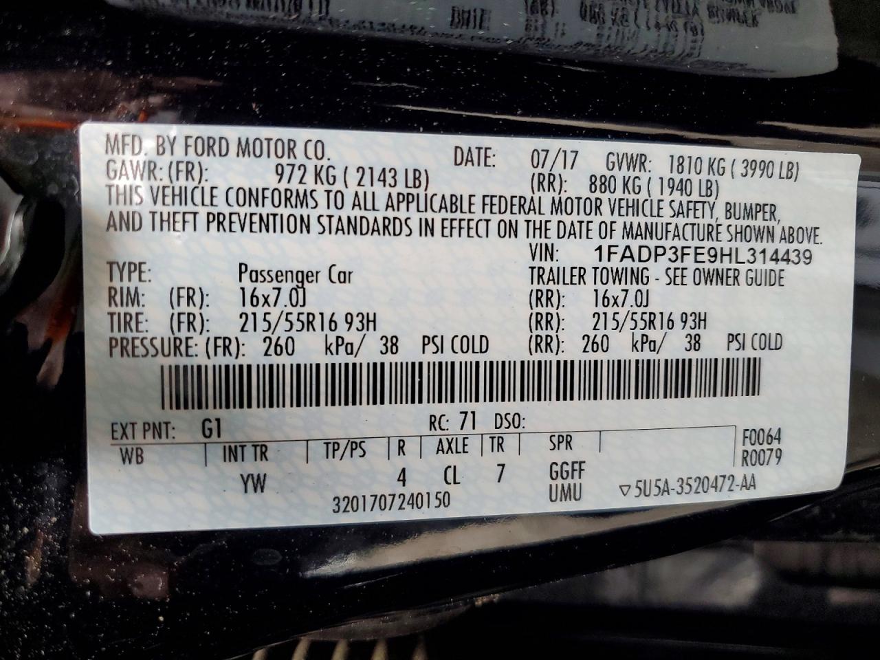2017 Ford Focus Se Черный vin: 1FADP3FE9HL314439