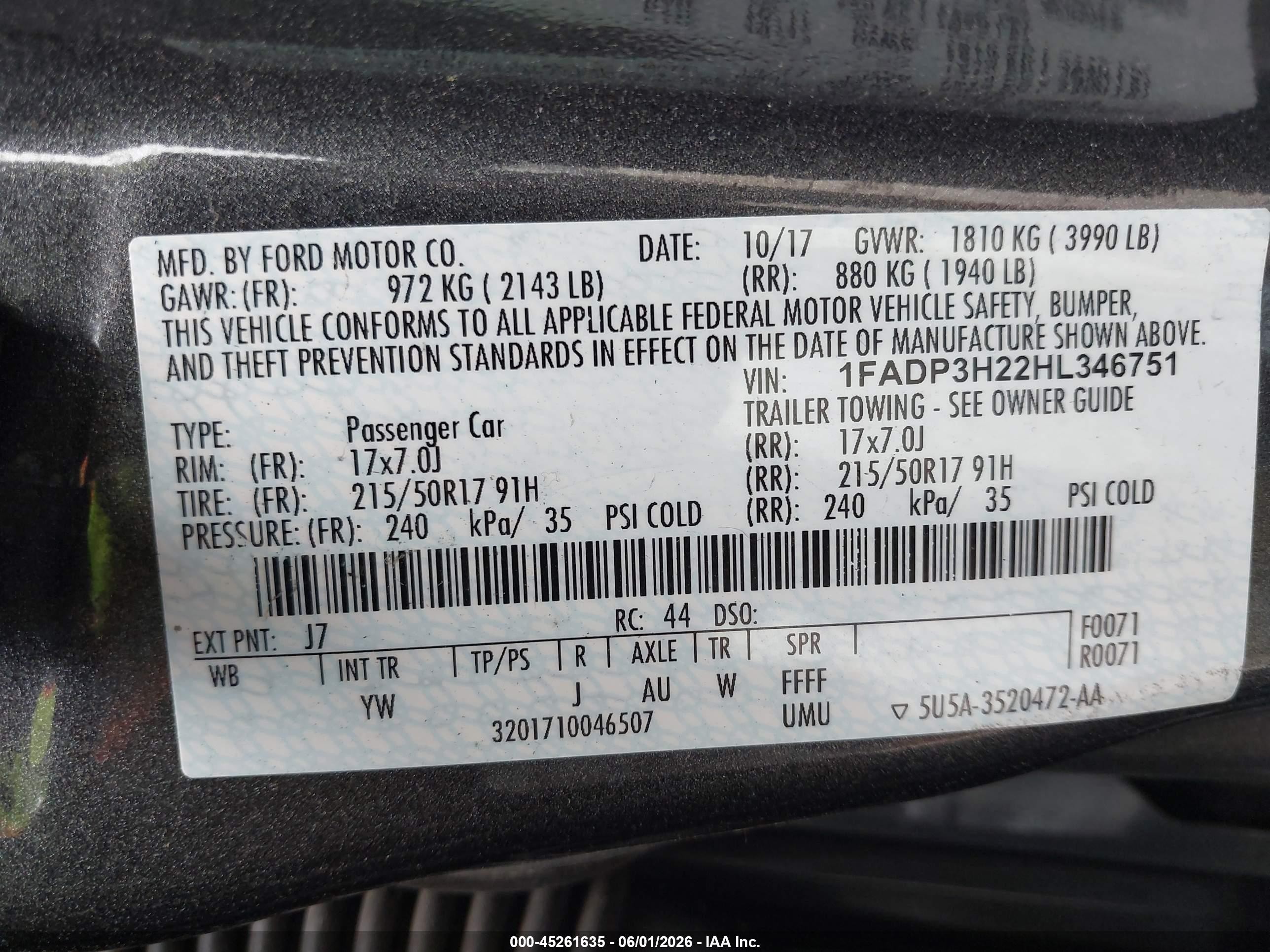 2017 Ford Focus Sel Gray vin: 1FADP3H22HL346751