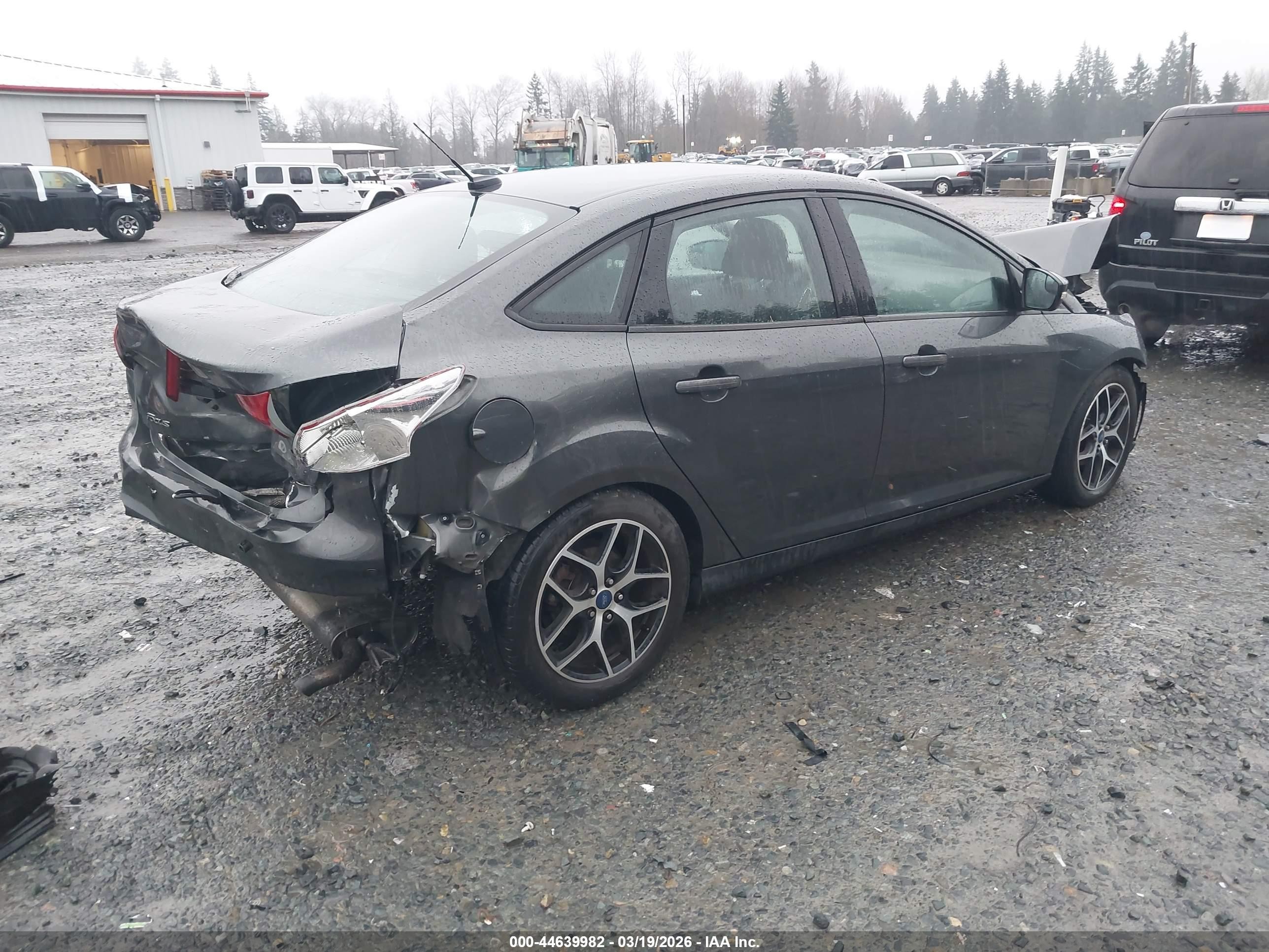 2017 Ford Focus Sel Серый vin: 1FADP3H23HL260767
