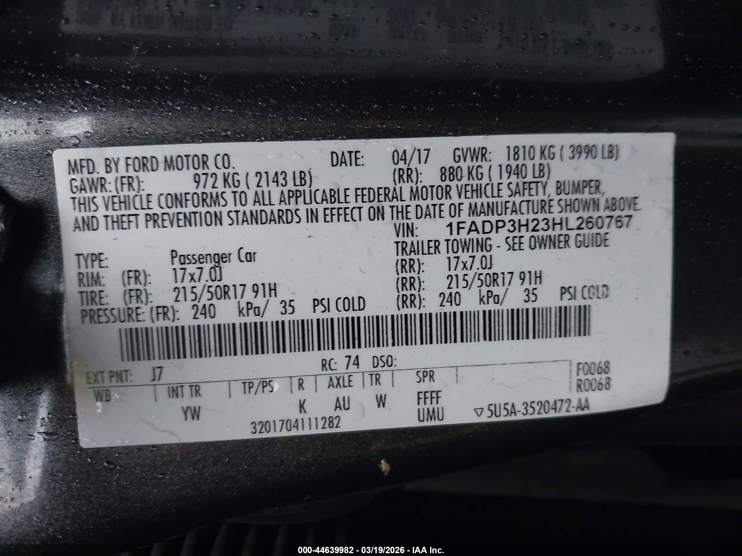 2017 Ford Focus Sel Серый vin: 1FADP3H23HL260767