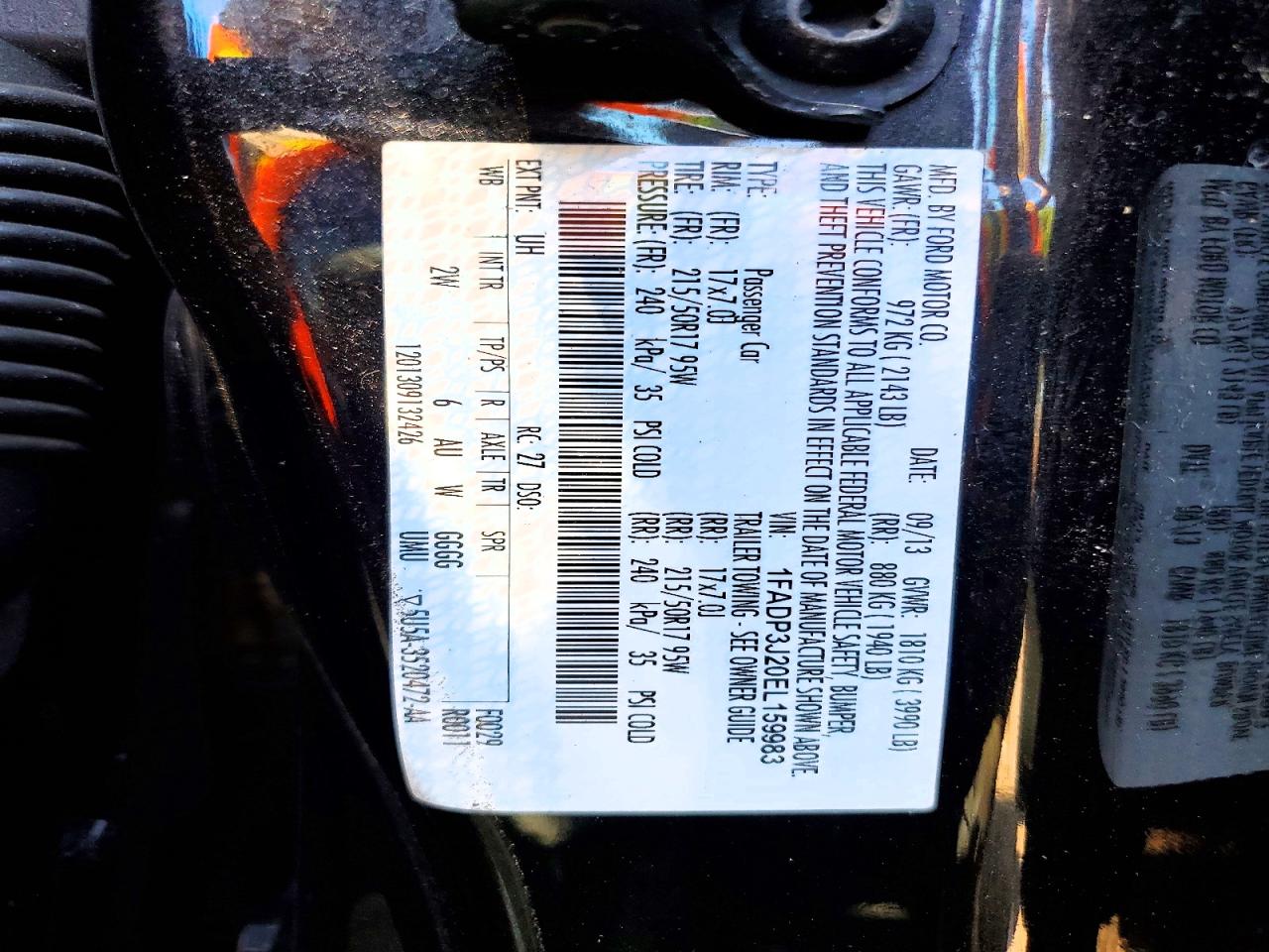 2014 Ford Focus Titanium Black vin: 1FADP3J20EL159983