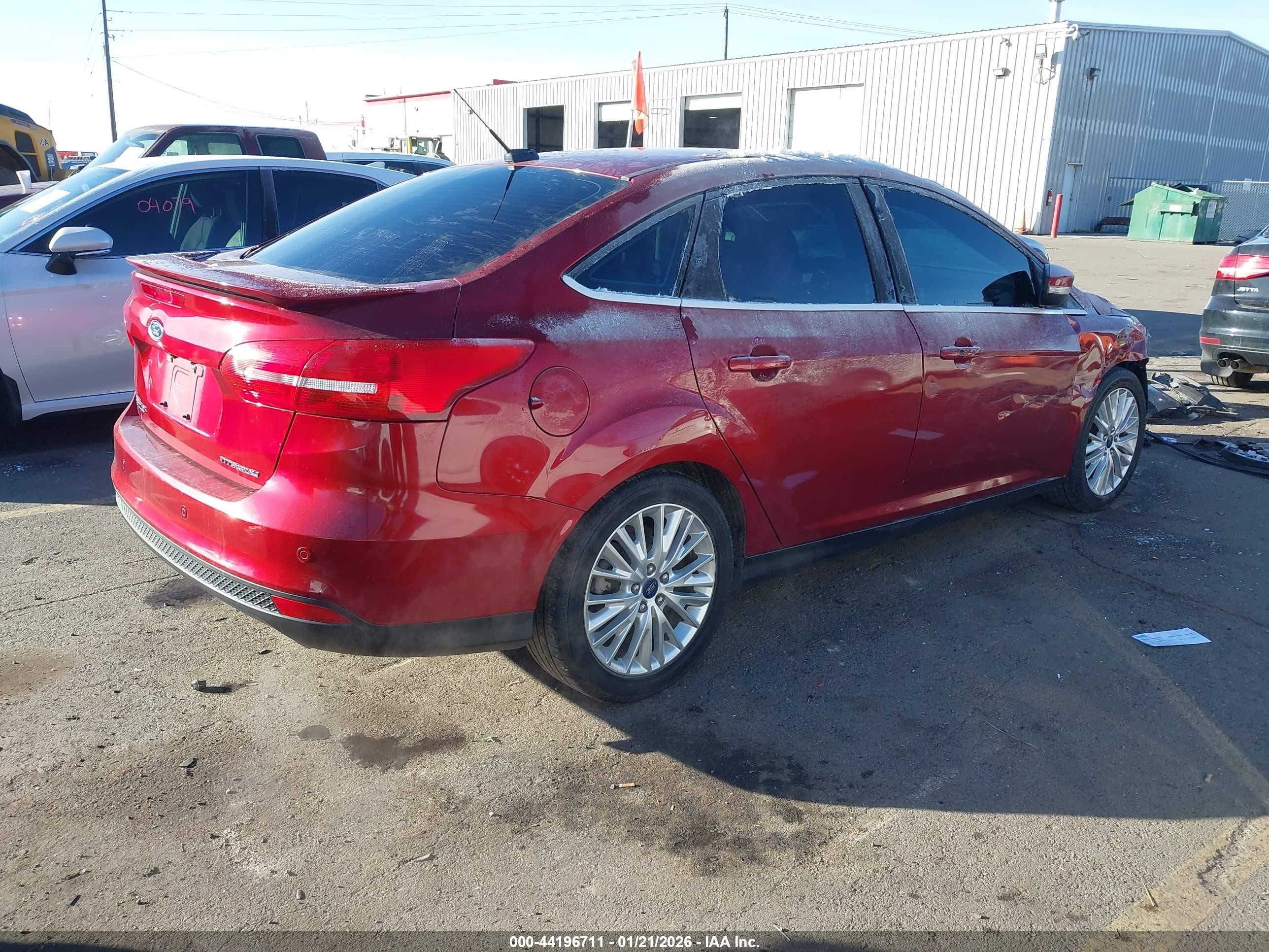 2015 Ford Focus Titanium Red vin: 1FADP3J21FL235485