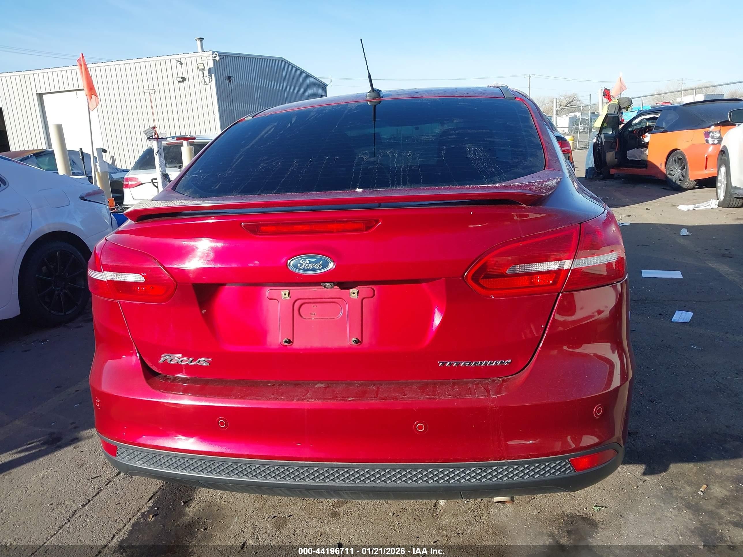 2015 Ford Focus Titanium Red vin: 1FADP3J21FL235485