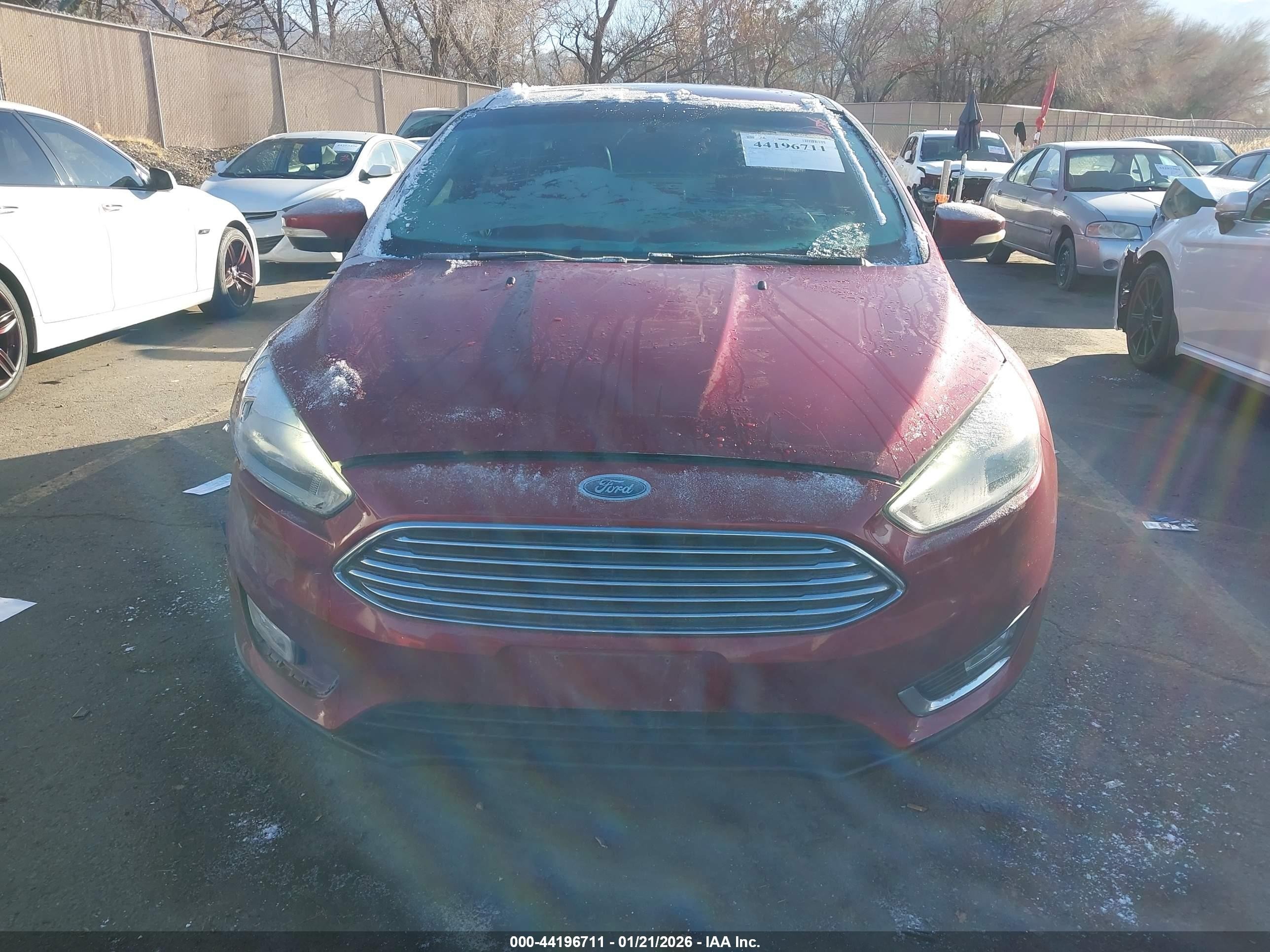 2015 Ford Focus Titanium Red vin: 1FADP3J21FL235485