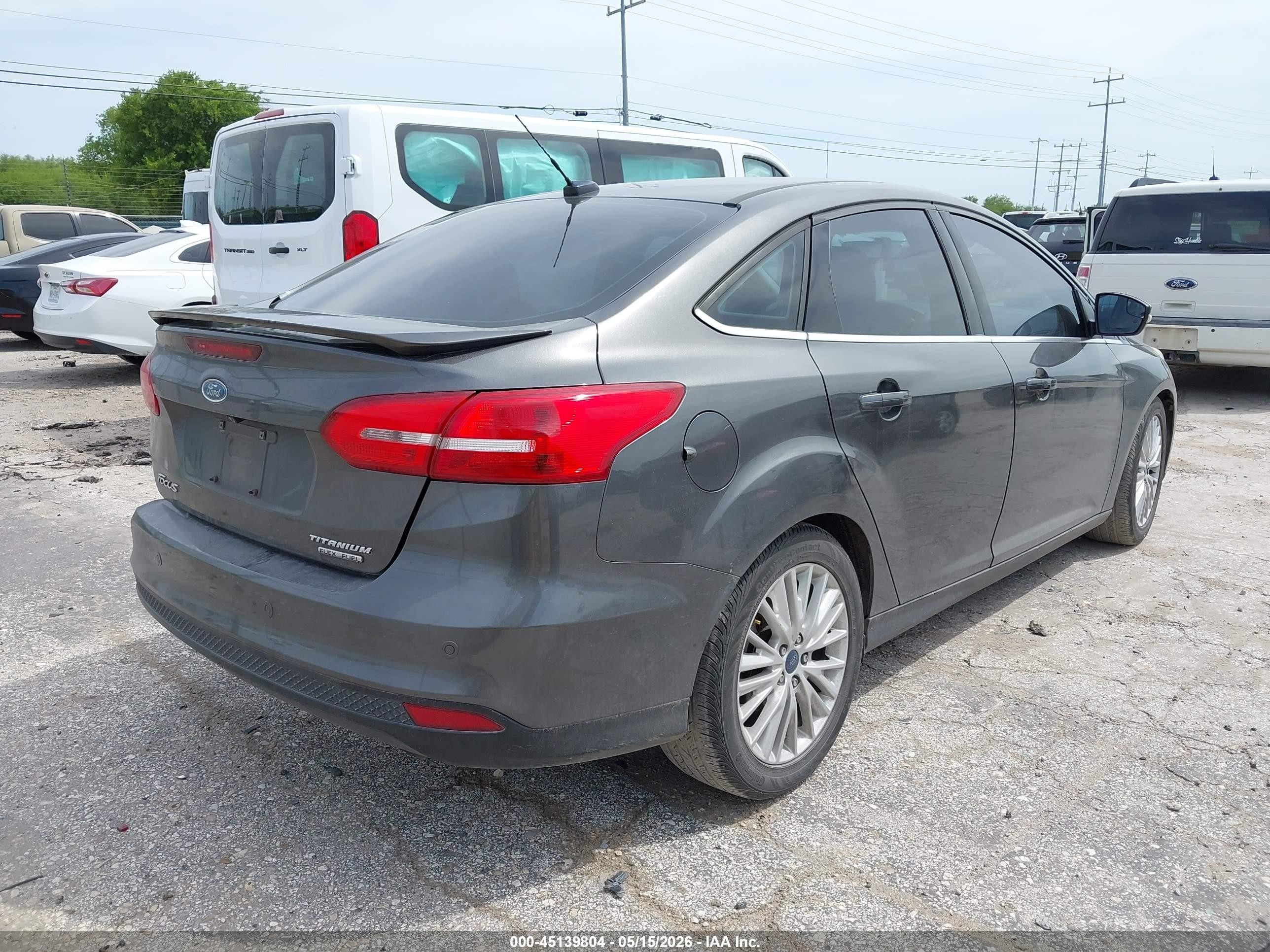 2015 Ford Focus Titanium Серый vin: 1FADP3J21FL255199