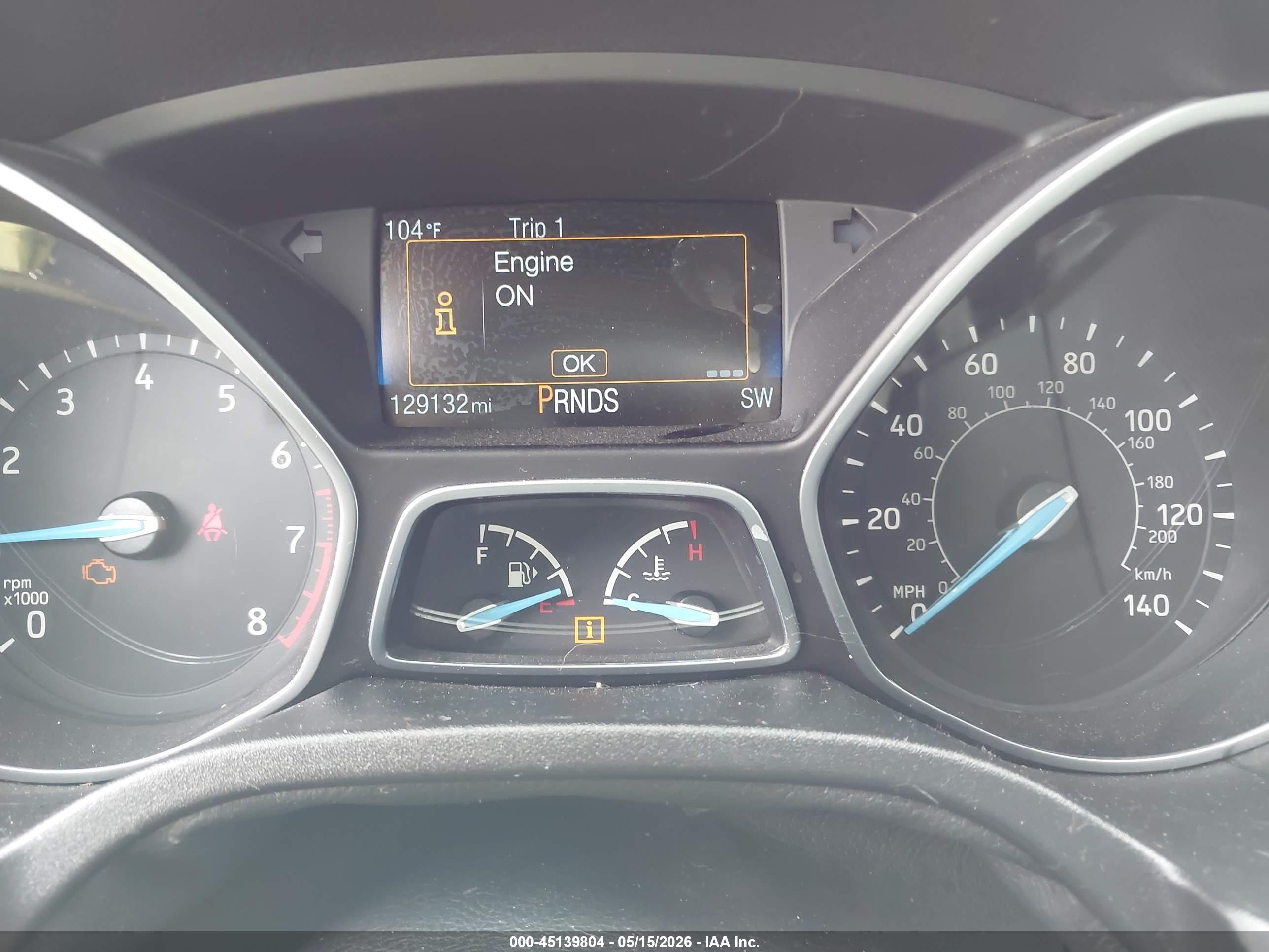 2015 Ford Focus Titanium Серый vin: 1FADP3J21FL255199