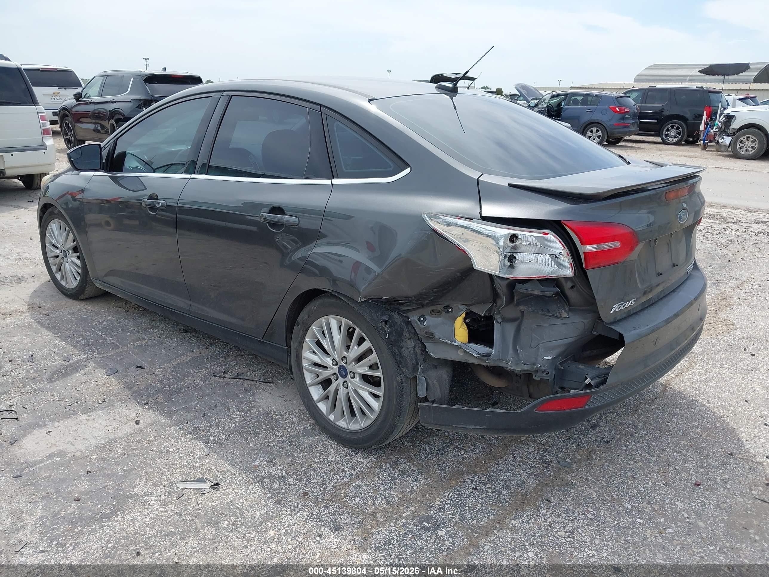 2015 Ford Focus Titanium Серый vin: 1FADP3J21FL255199