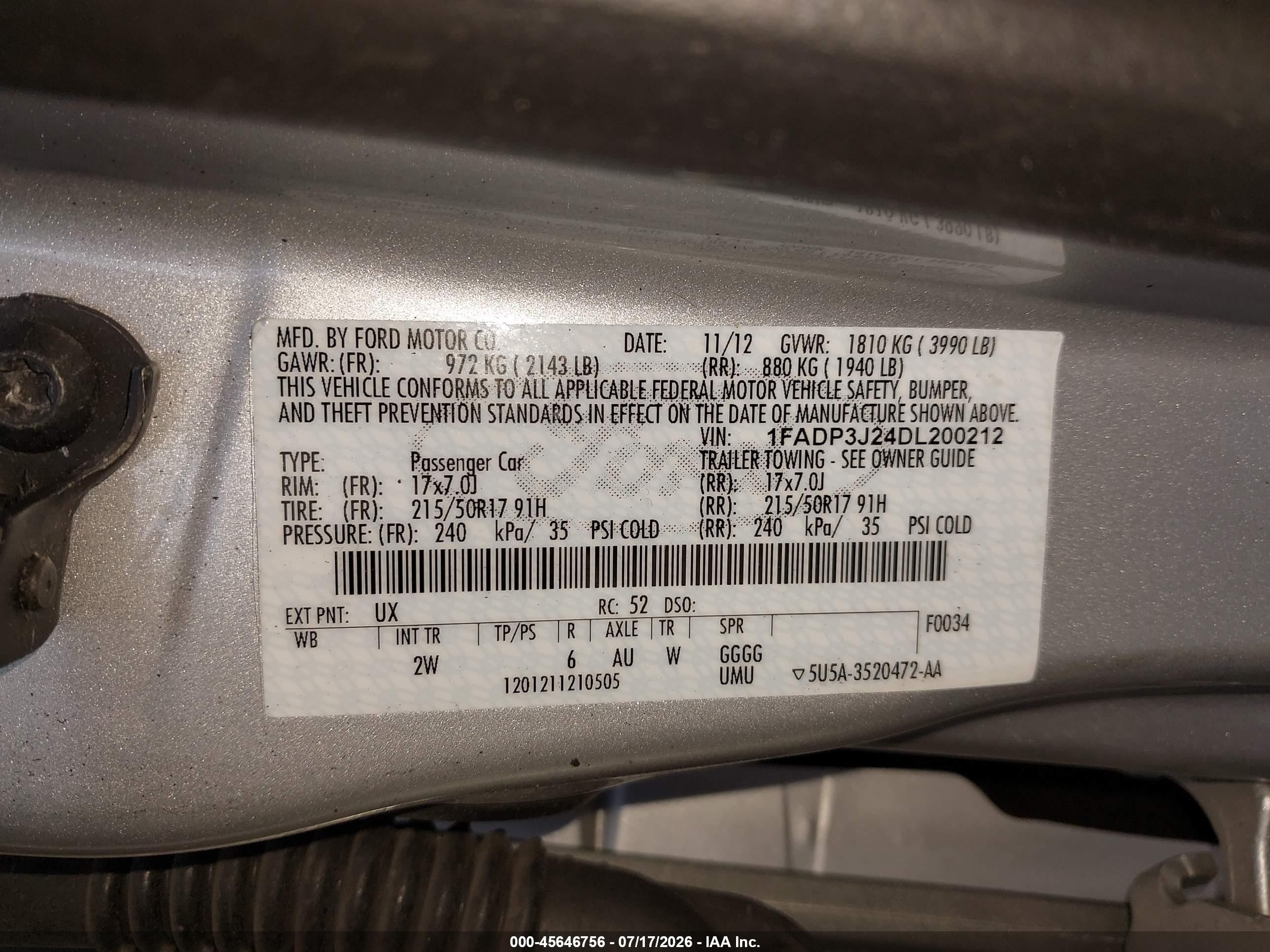 2013 Ford Focus Titanium Серебряный vin: 1FADP3J24DL200212