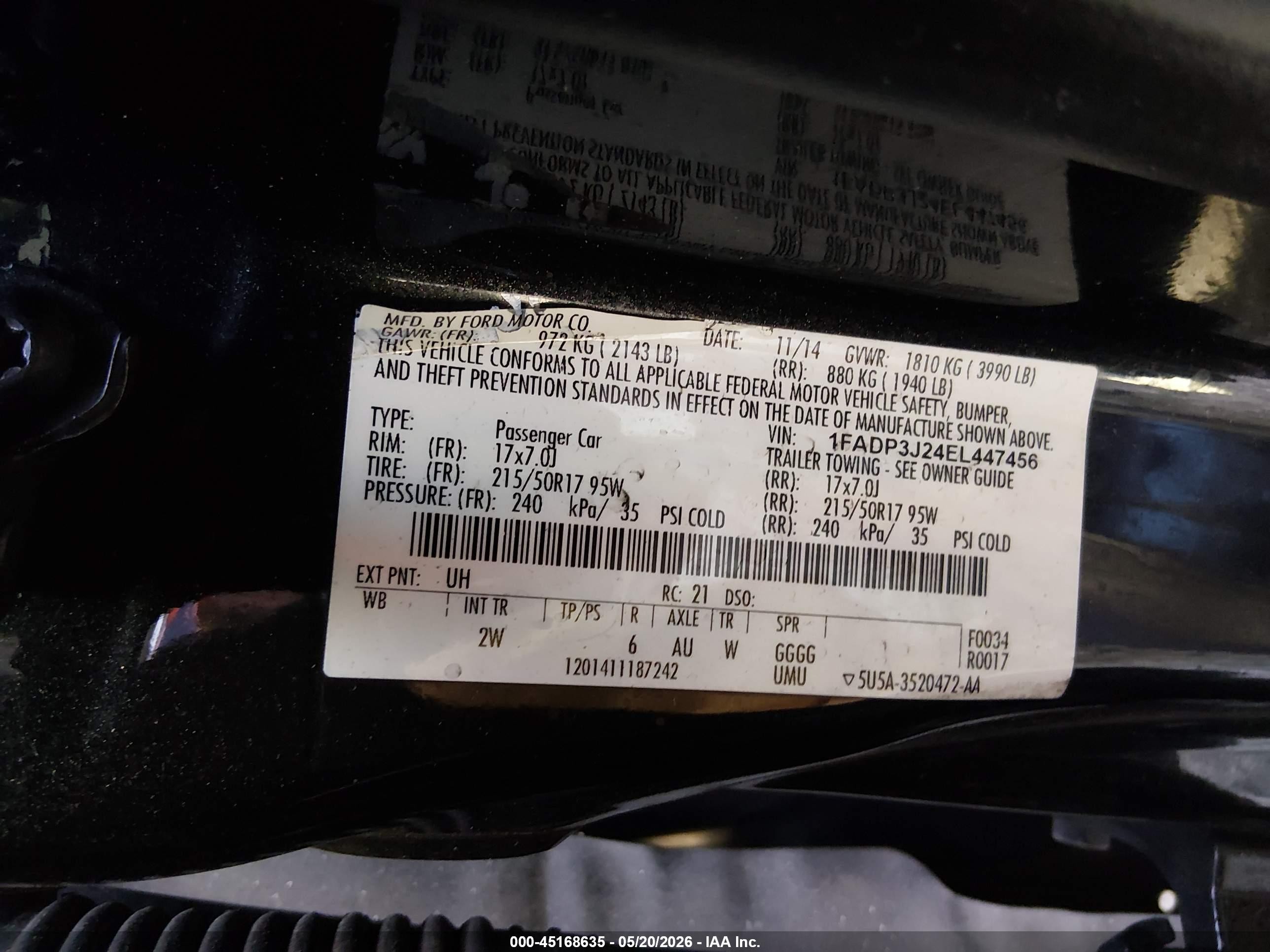 2014 Ford Focus Titanium Black vin: 1FADP3J24EL447456