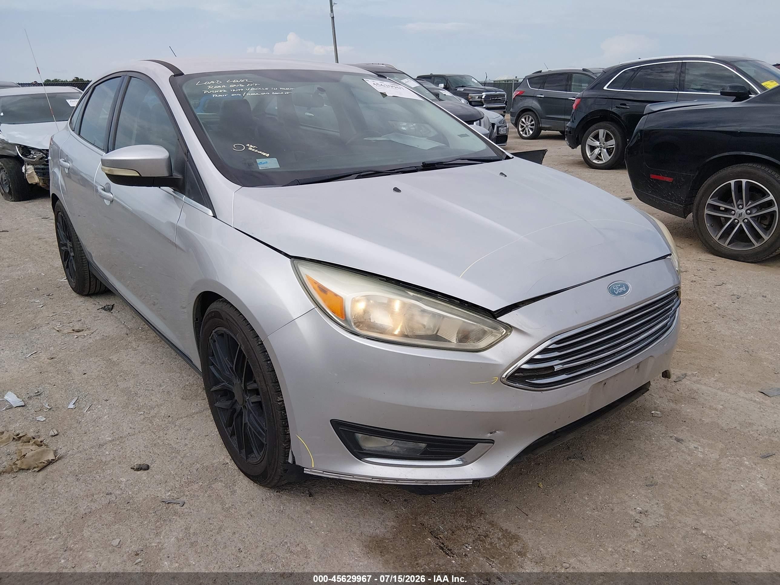 2015 Ford Focus Titanium Silver vin: 1FADP3J25FL235344