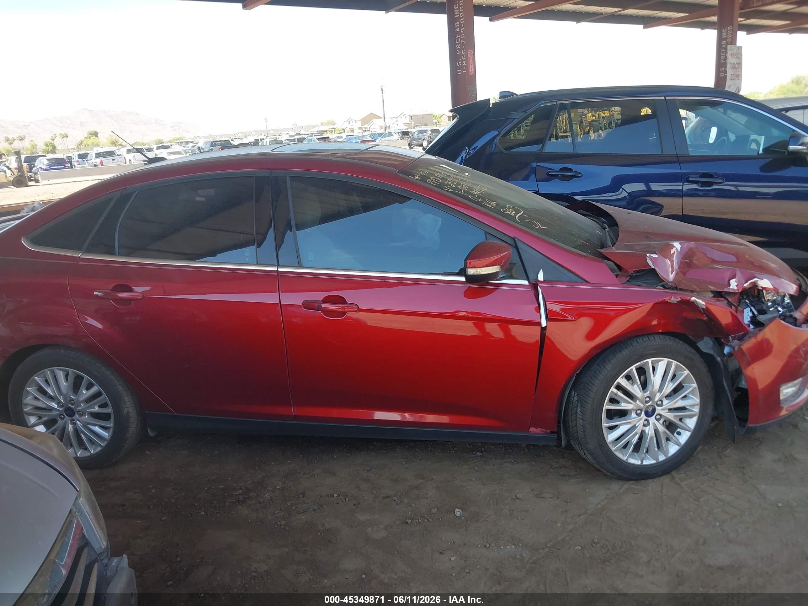 2017 Ford Focus Titanium Red vin: 1FADP3J25HL255113