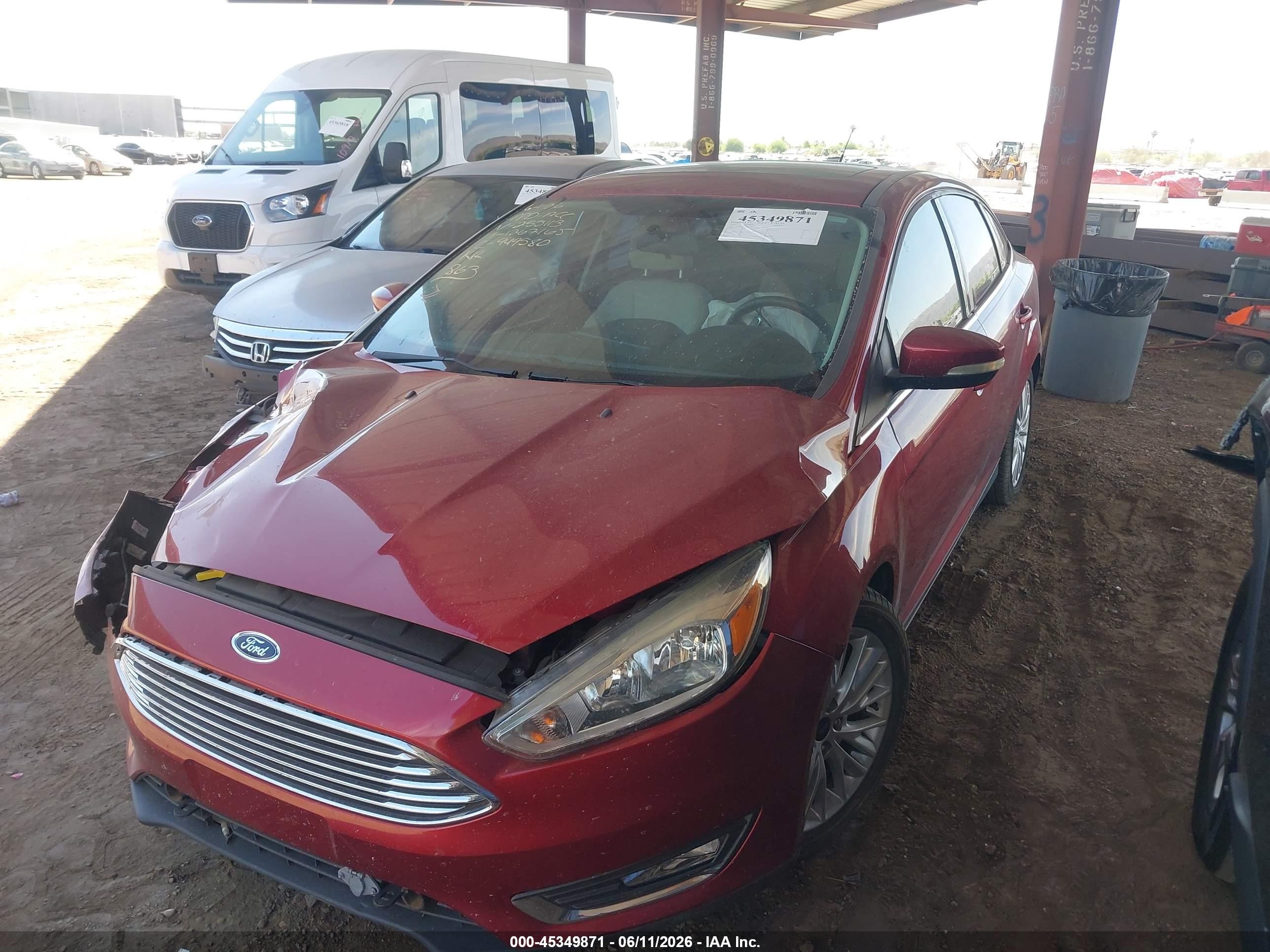 2017 Ford Focus Titanium Red vin: 1FADP3J25HL255113