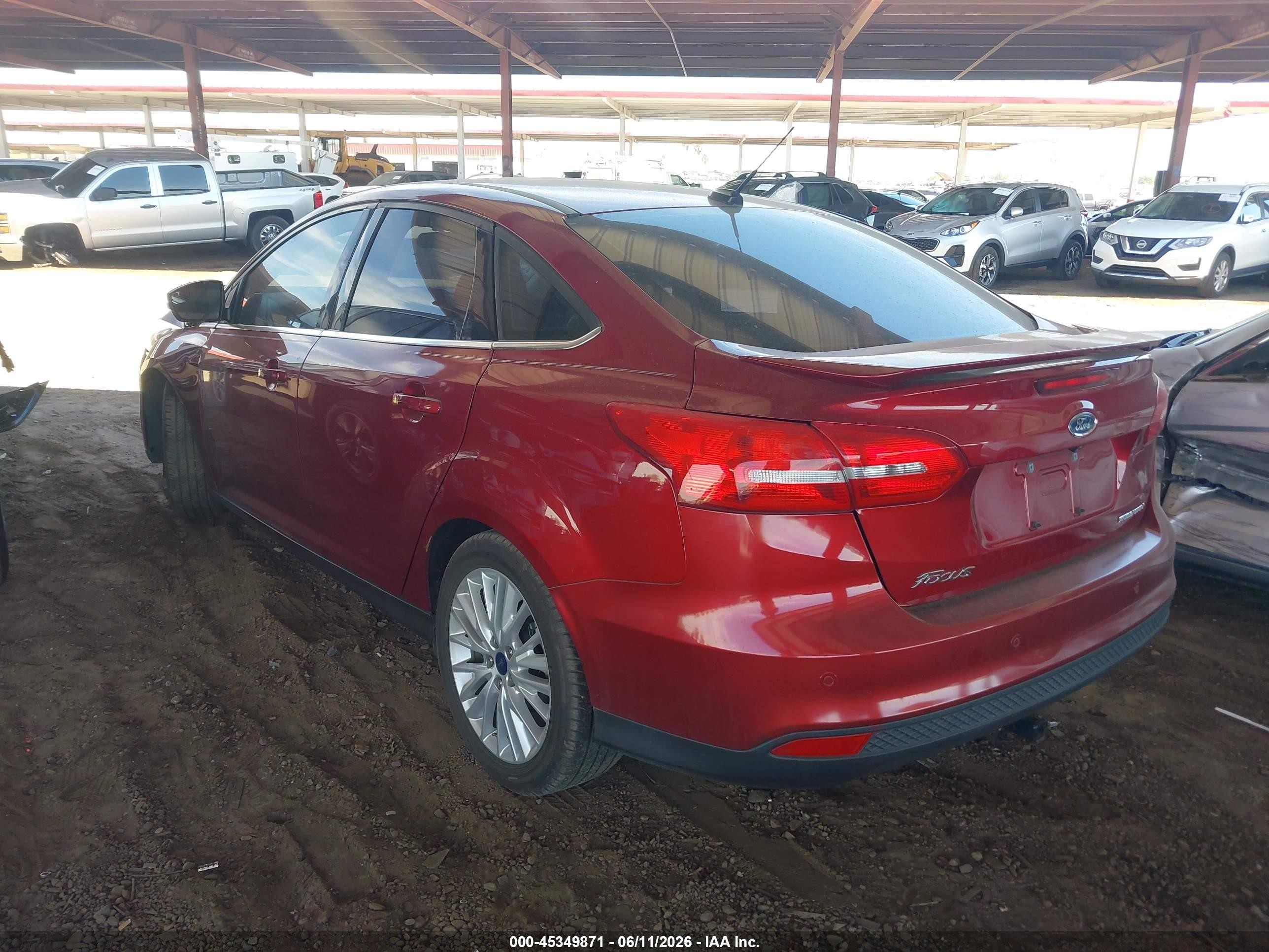 2017 Ford Focus Titanium Red vin: 1FADP3J25HL255113