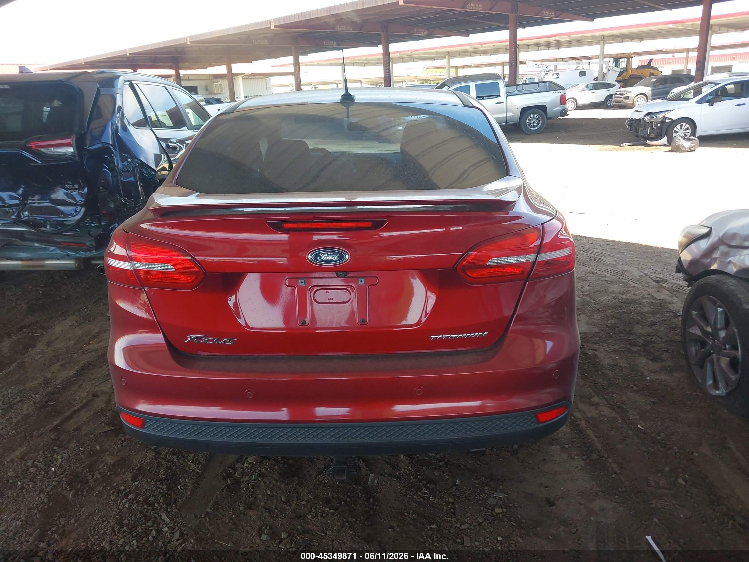 2017 Ford Focus Titanium Red vin: 1FADP3J25HL255113