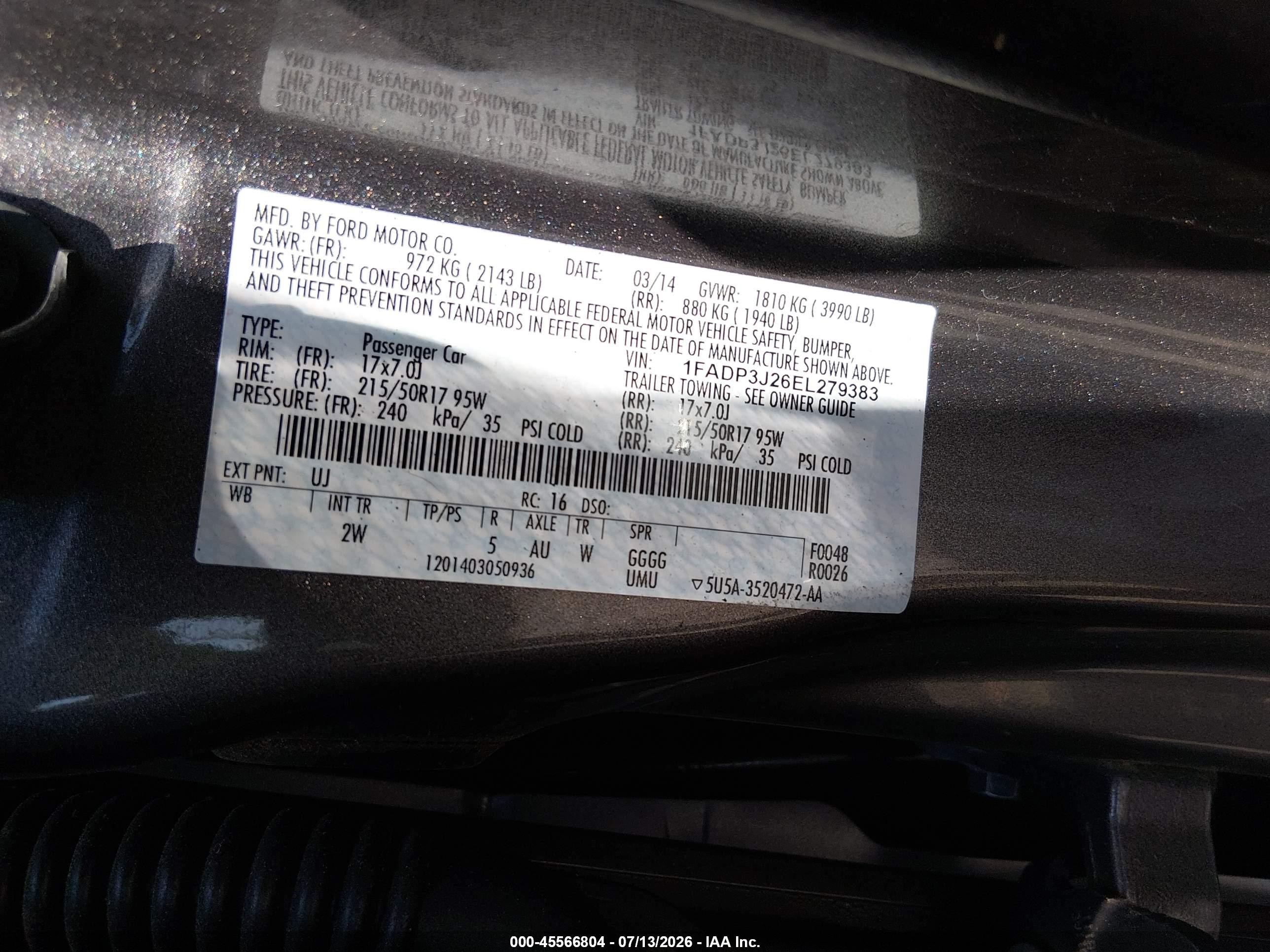 2014 Ford Focus Titanium Gray vin: 1FADP3J26EL279383