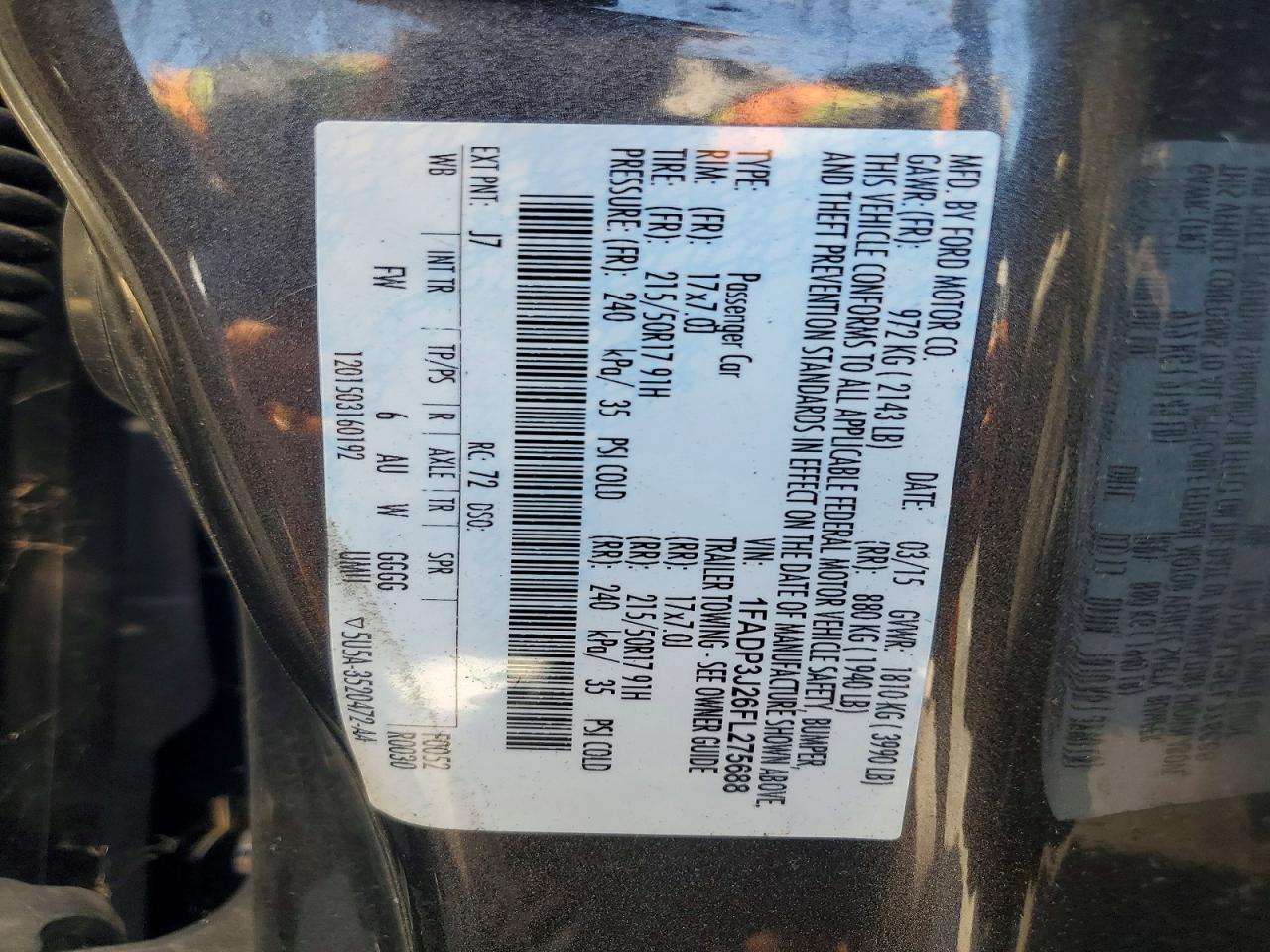 2015 Ford Focus Titanium Gray vin: 1FADP3J26FL275688