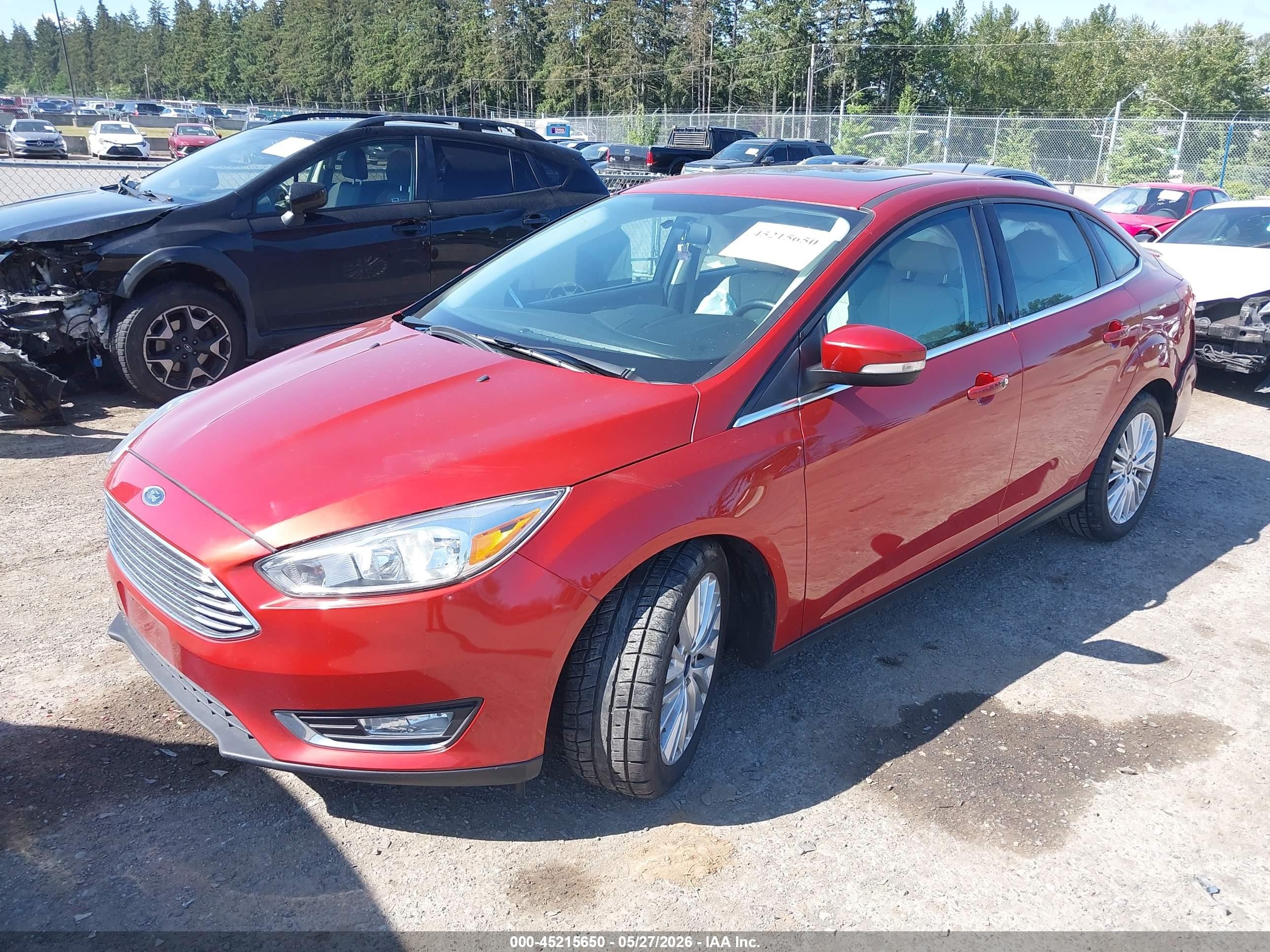 2018 Ford Focus Titanium Red vin: 1FADP3J26JL314725