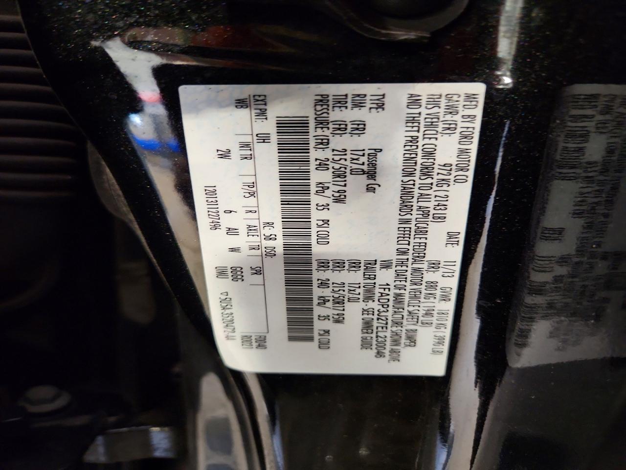 2014 Ford Focus Titanium Black vin: 1FADP3J27EL230046