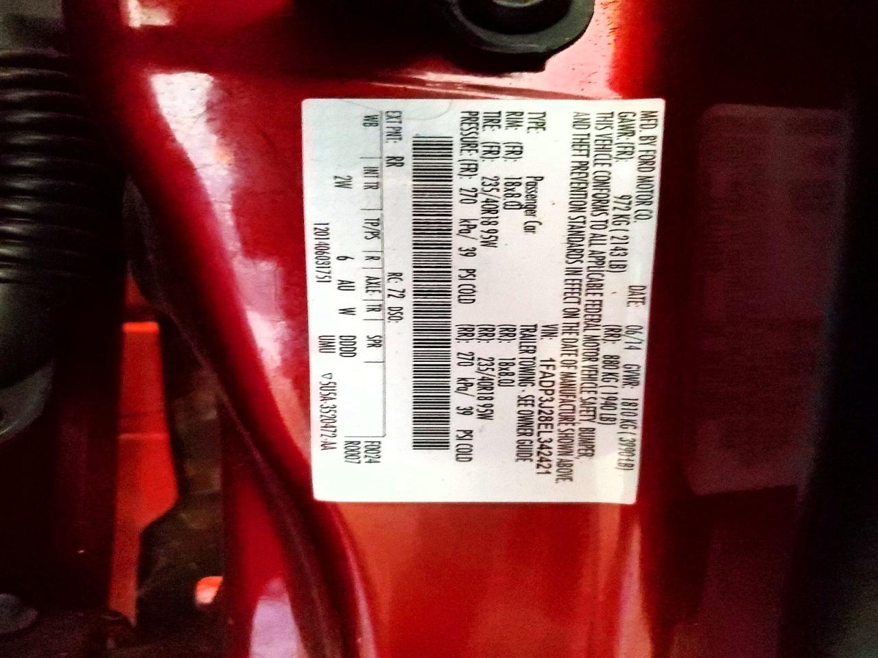 2014 Ford Focus Titanium Red vin: 1FADP3J28EL342421