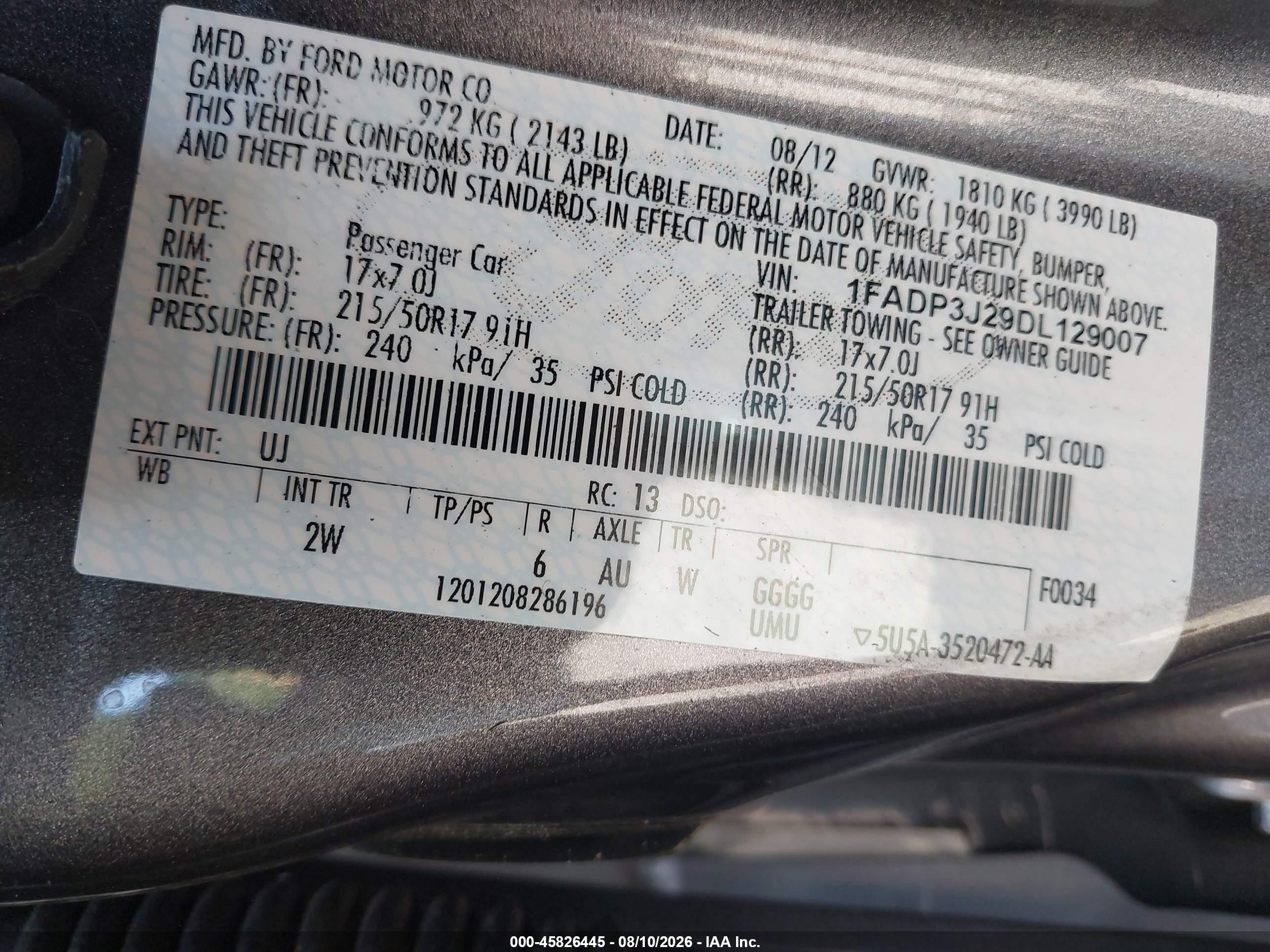 2013 Ford Focus Titanium Gray vin: 1FADP3J29DL129007