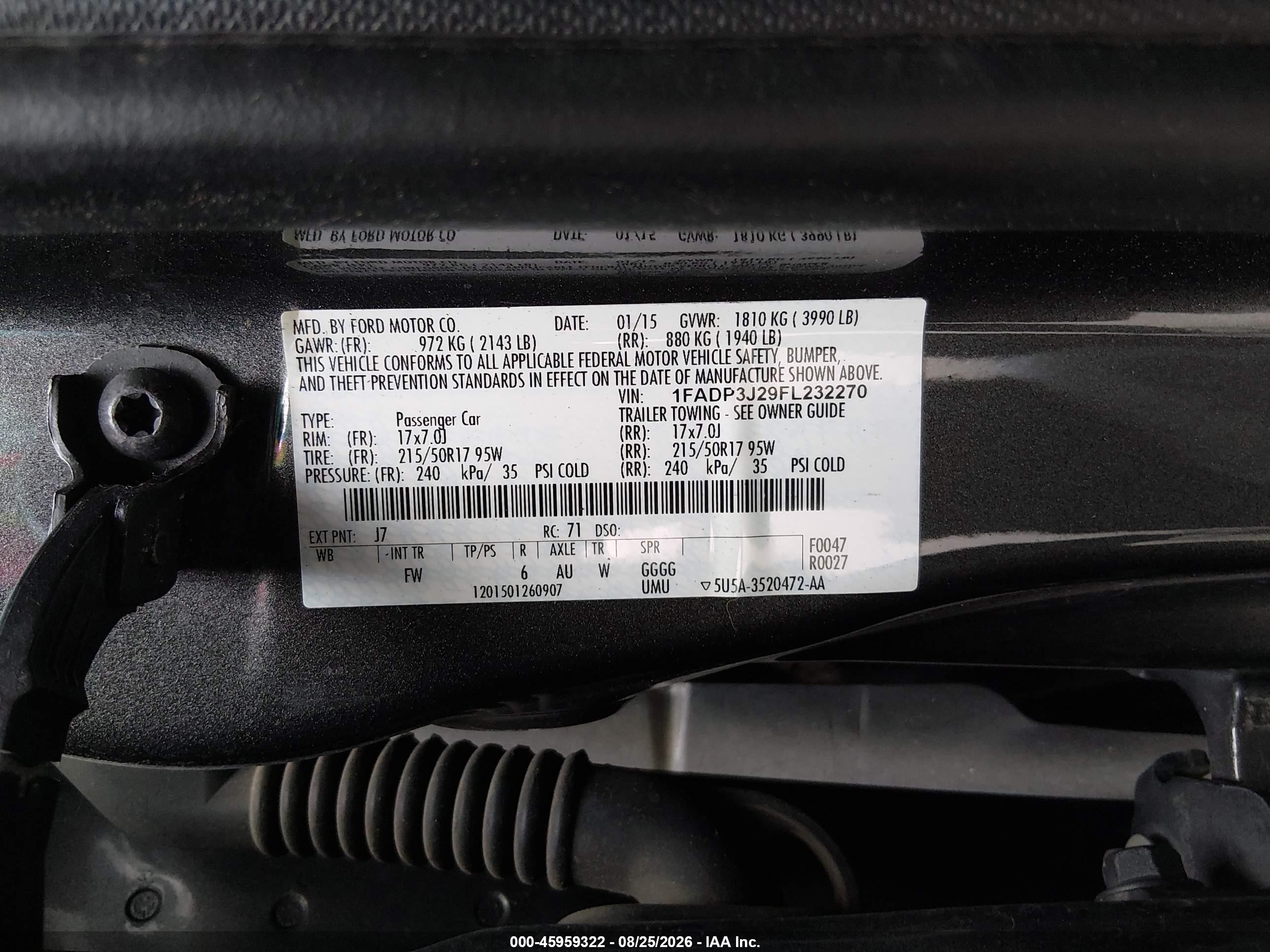 2015 Ford Focus Titanium Gray vin: 1FADP3J29FL232270