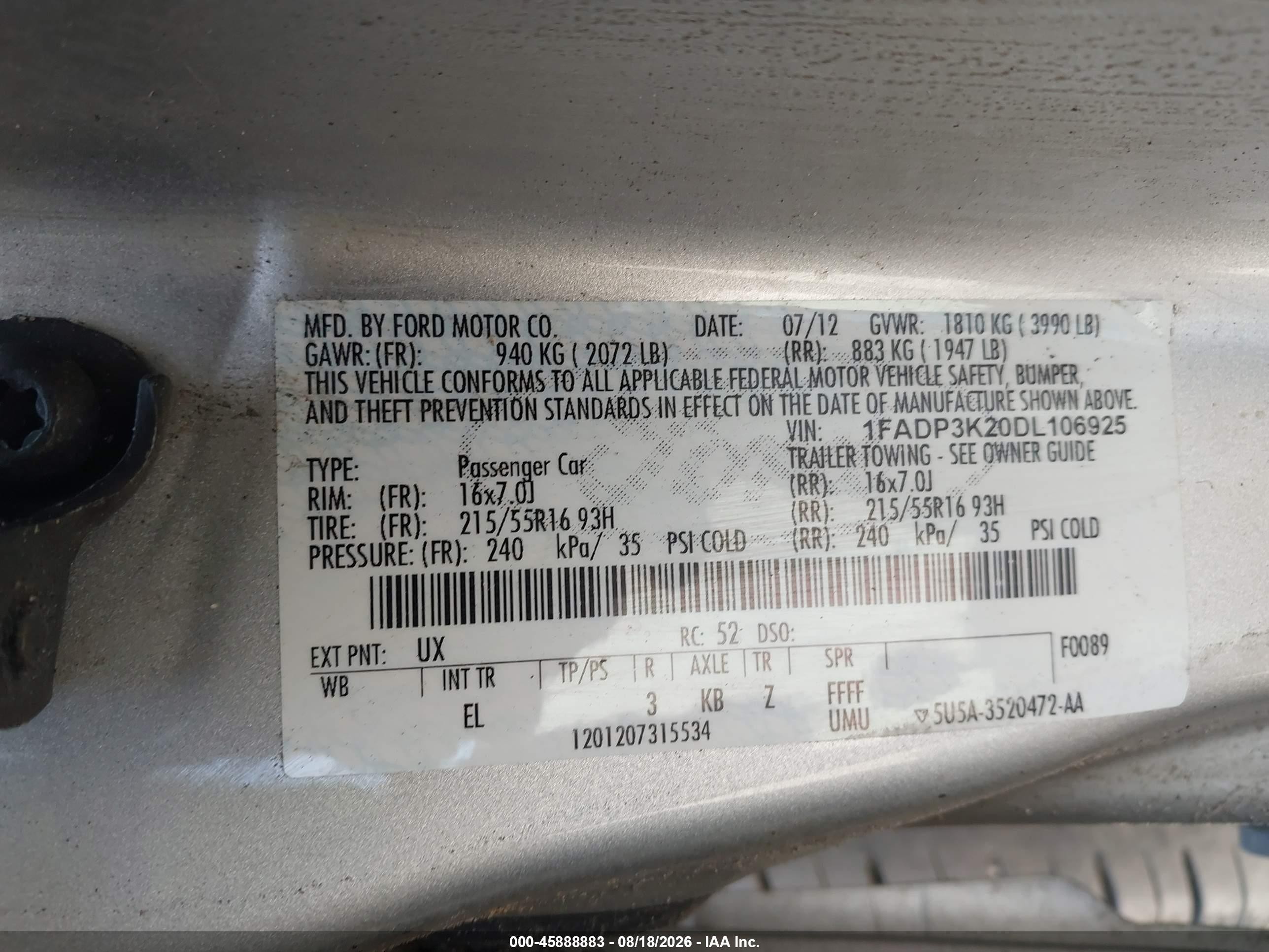 2013 Ford Focus Se Silver vin: 1FADP3K20DL106925