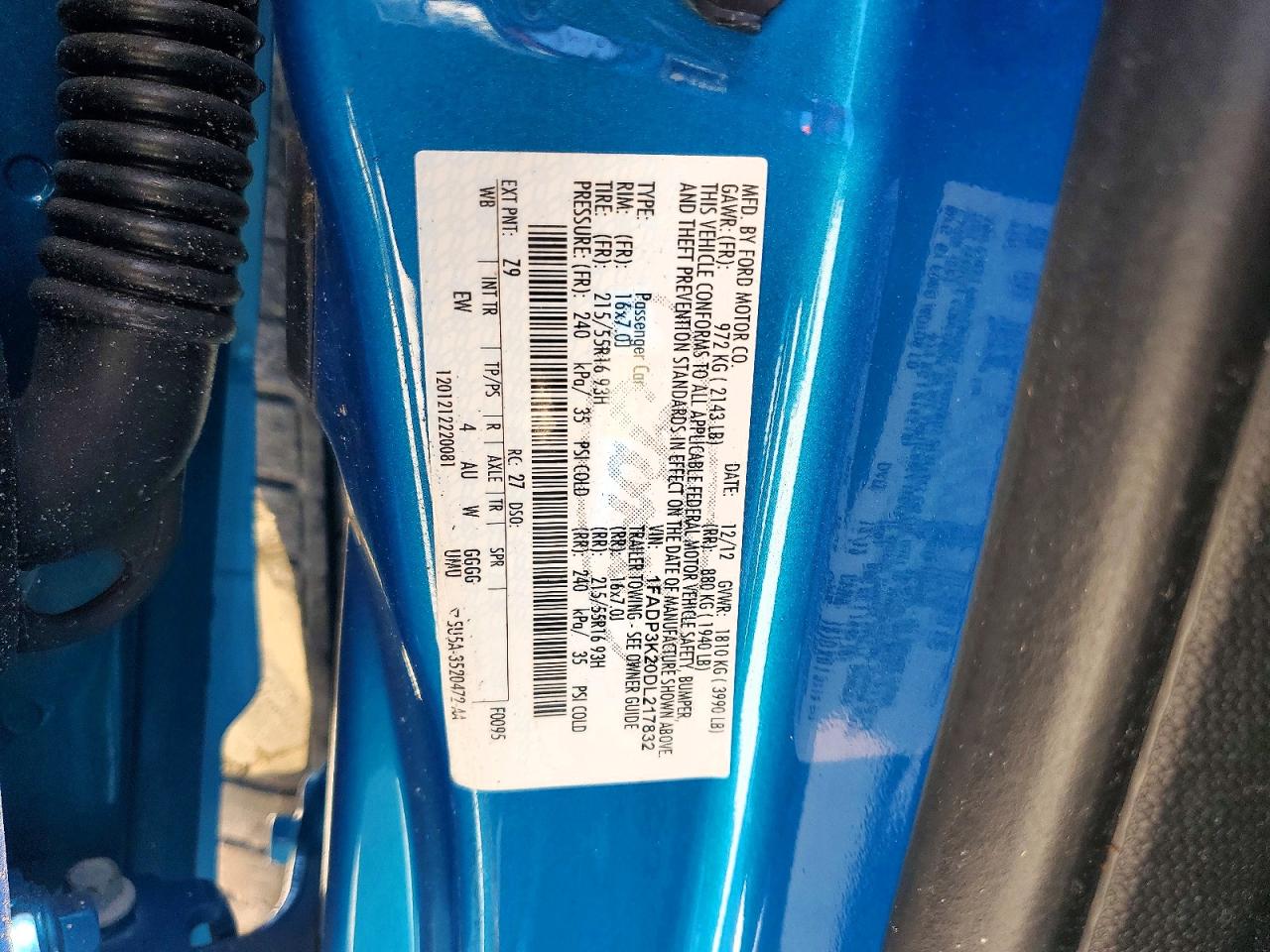 2013 Ford Focus Se Blue vin: 1FADP3K20DL217832