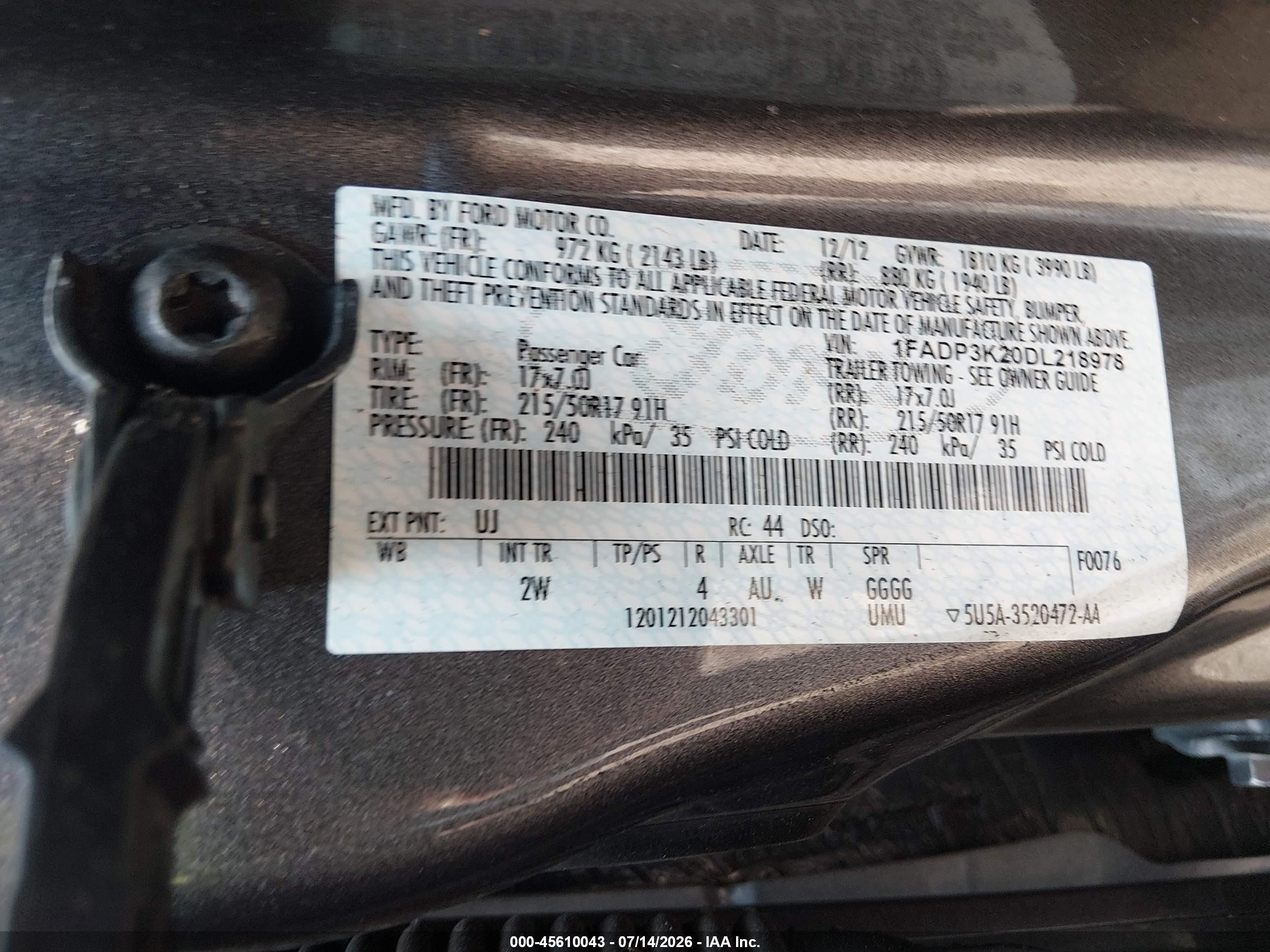 2013 Ford Focus Se Gray vin: 1FADP3K20DL218978