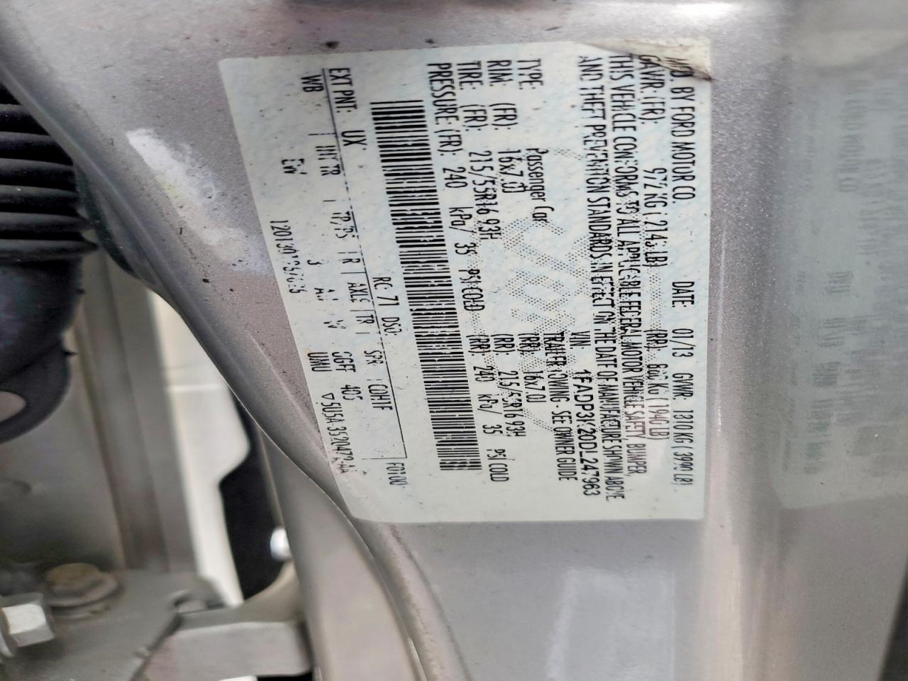 2013 Ford Focus Se Silver vin: 1FADP3K20DL247963