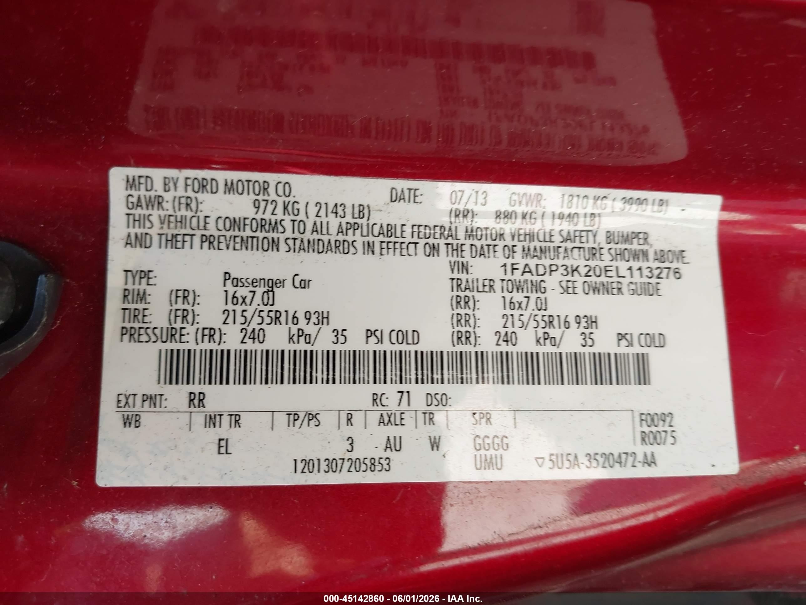 2014 Ford Focus Se Red vin: 1FADP3K20EL113276
