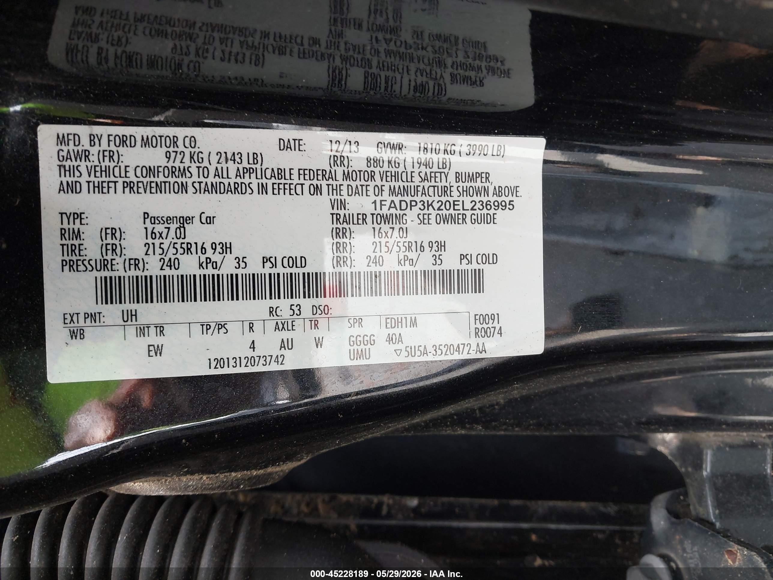 2014 Ford Focus Se Черный vin: 1FADP3K20EL236995