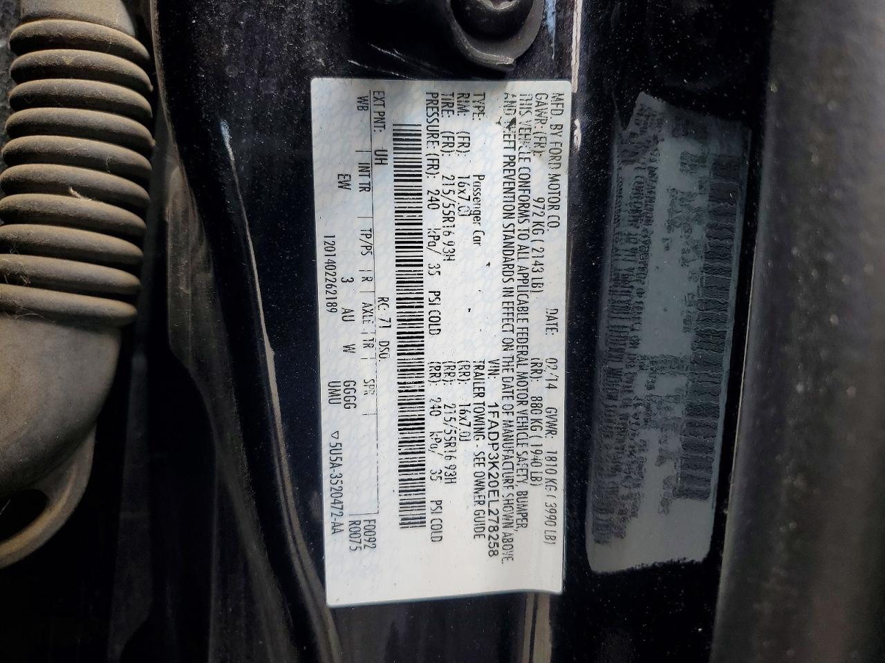 2014 Ford Focus Se Black vin: 1FADP3K20EL278258
