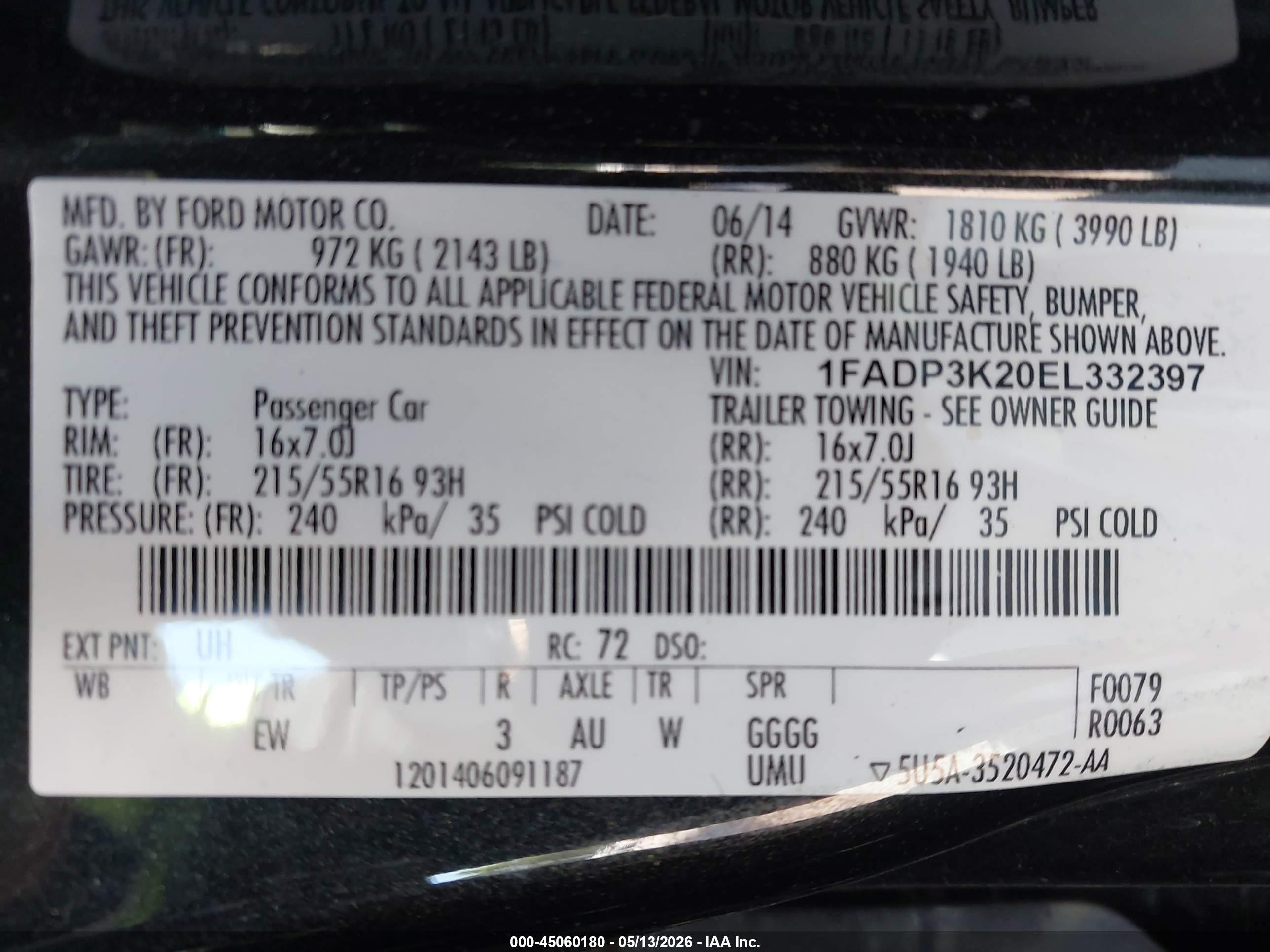 2014 Ford Focus Se Black vin: 1FADP3K20EL332397