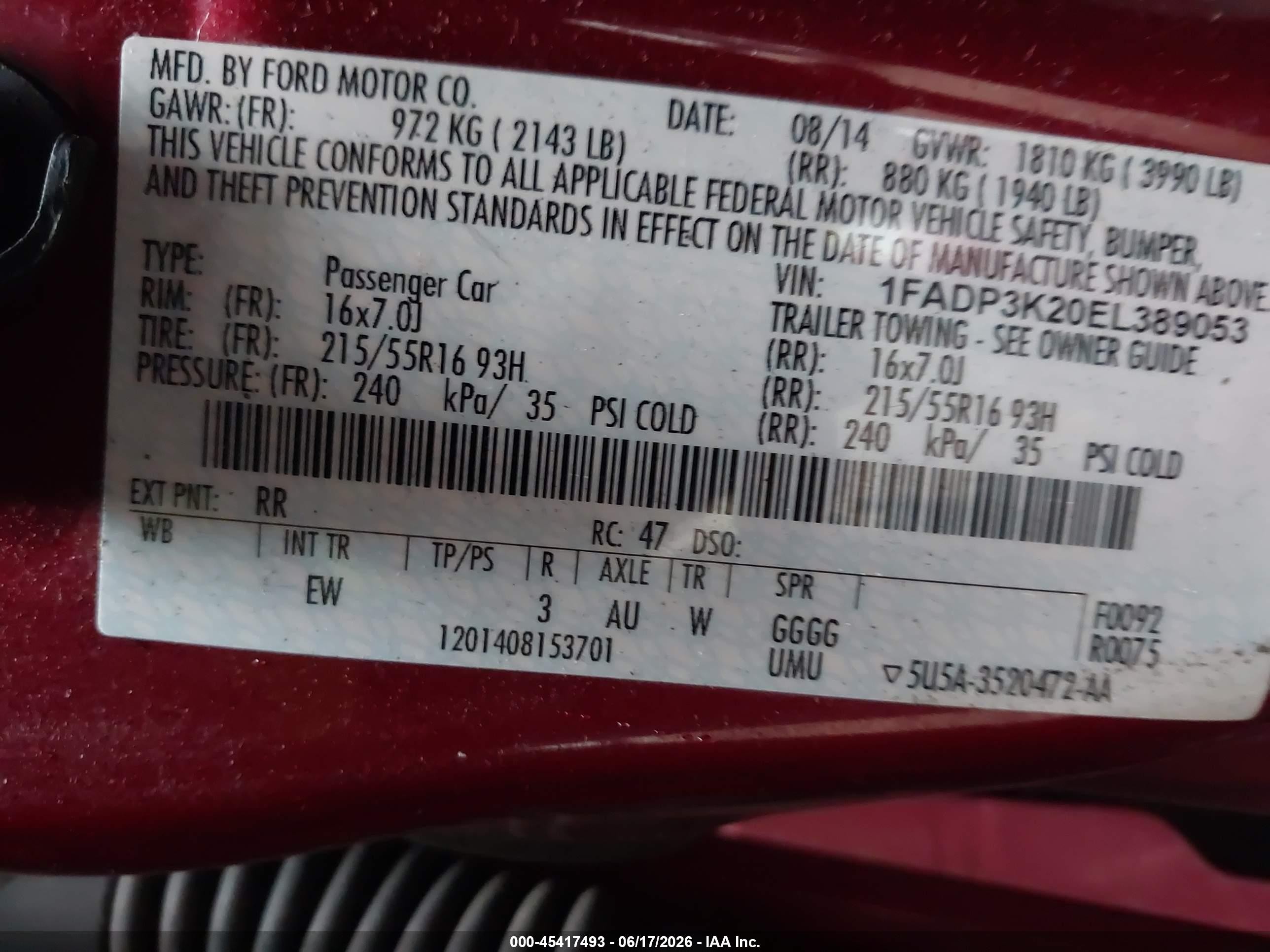 2014 Ford Focus Se Red vin: 1FADP3K20EL389053