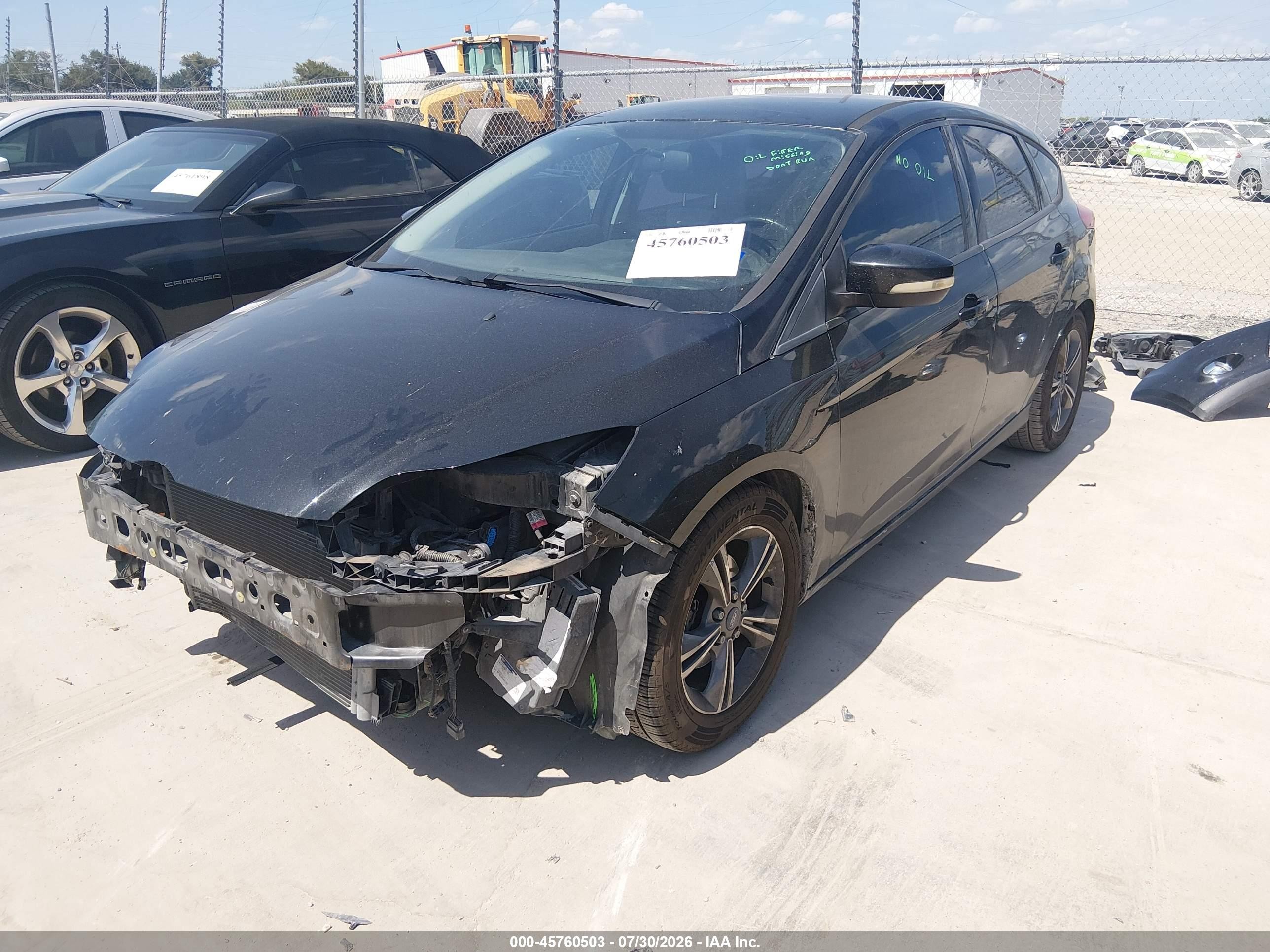 2014 Ford Focus Se Черный vin: 1FADP3K20EL461403