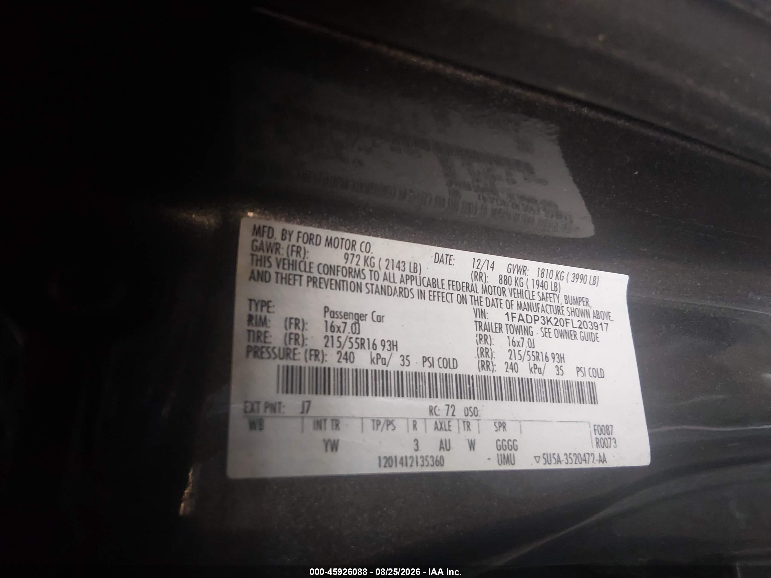 2015 Ford Focus Se Серый vin: 1FADP3K20FL203917